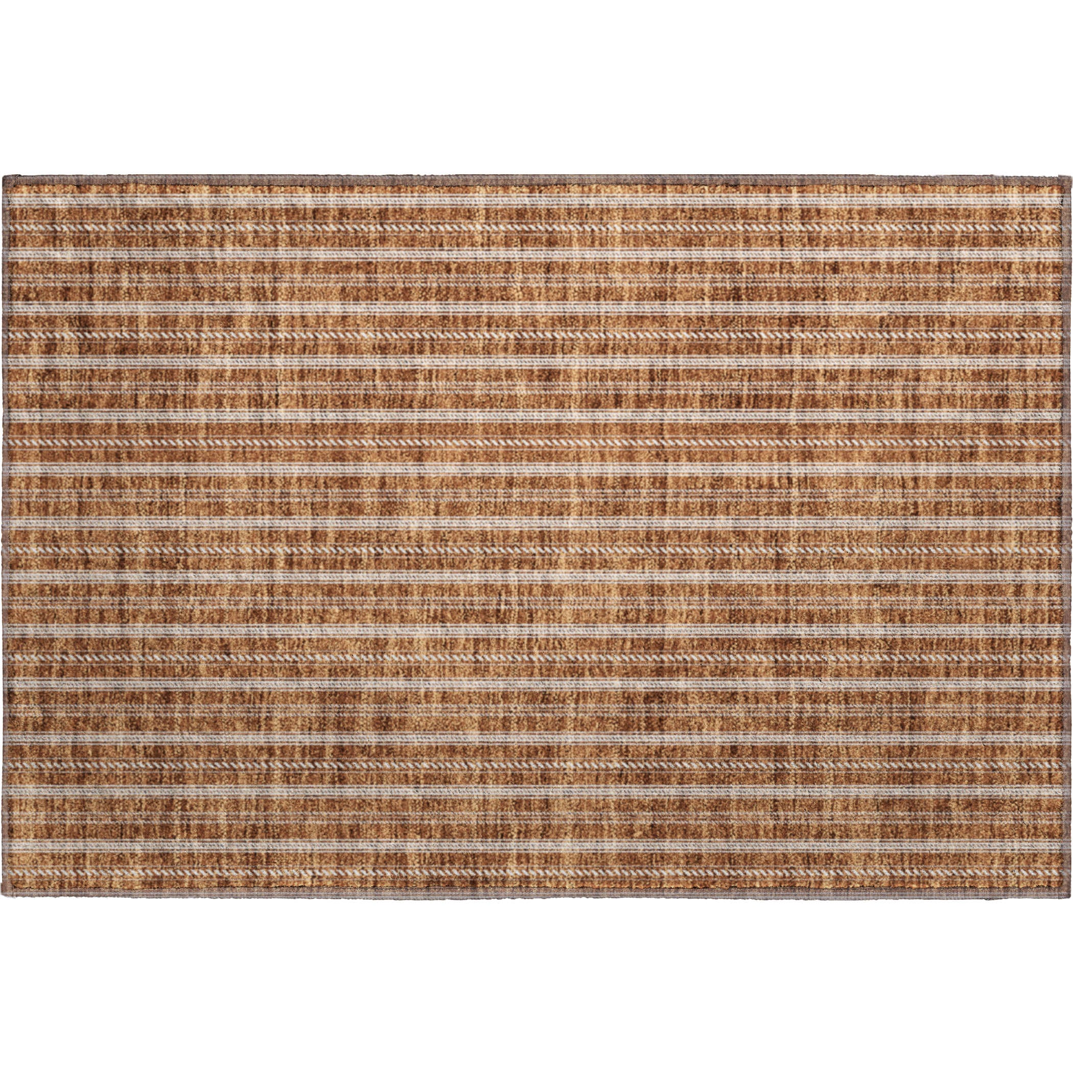 Dublin Machine Washable Transitional Terracotta Orange Rug 1'8" x 2'6" #shape_Rectangle