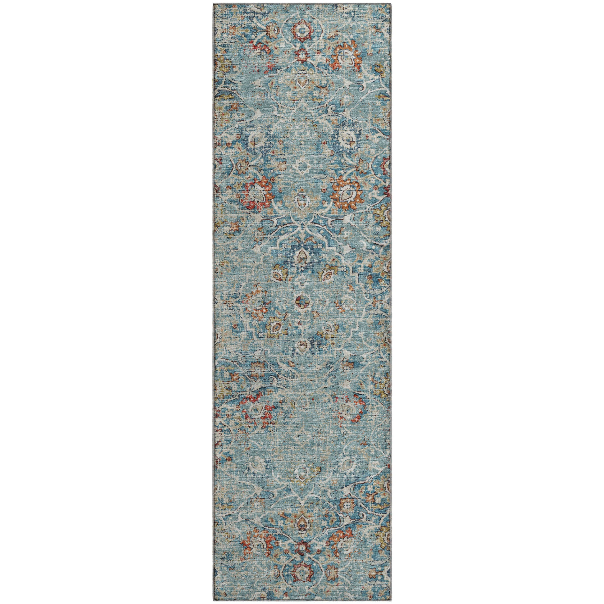 Queenstown Machine Washable Traditional Multi Rug 2'3" x 7'6" #shape_Runner