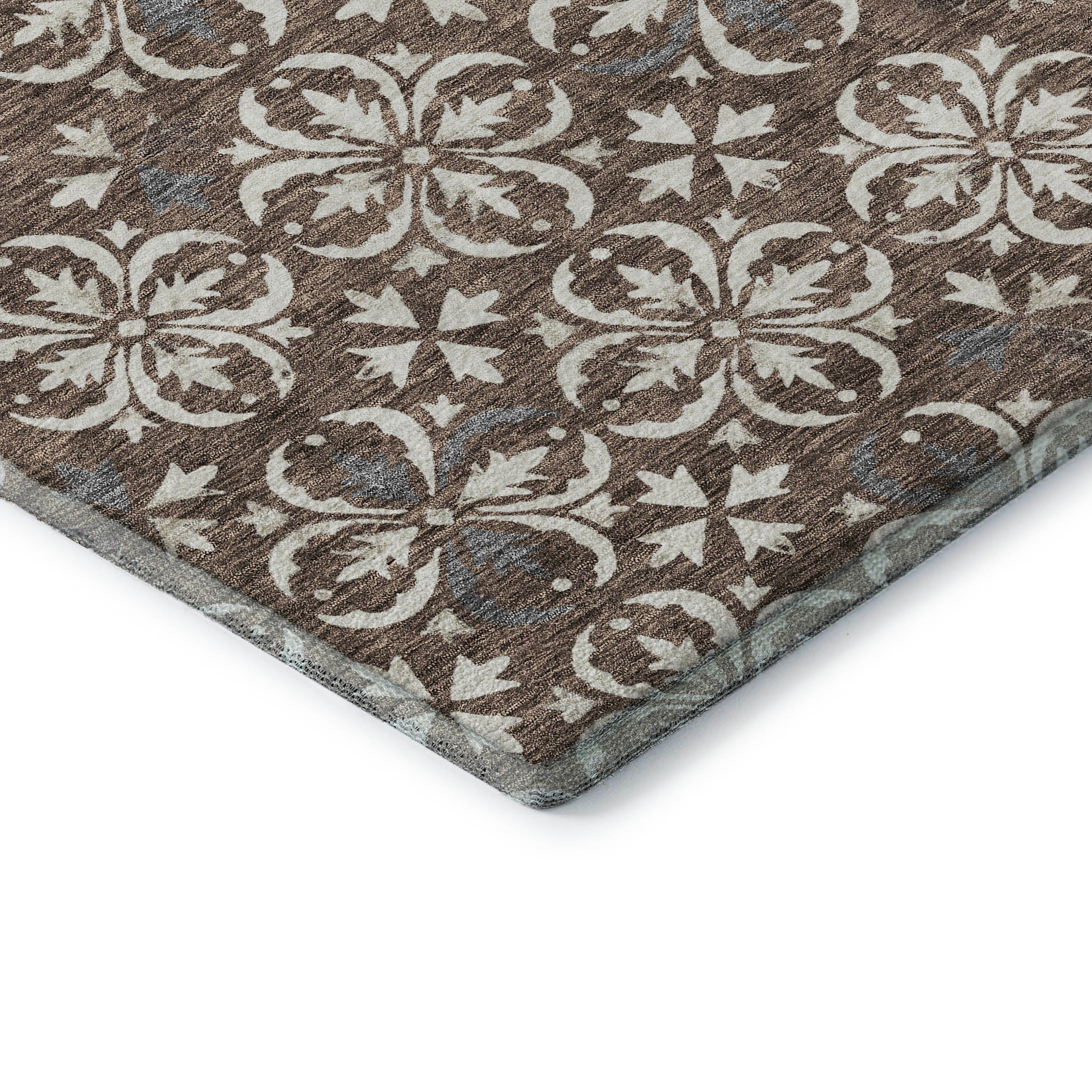 Antigua Machine Washable Transitional Brown Rug 1'8" x 2'6" #shape_Rectangle