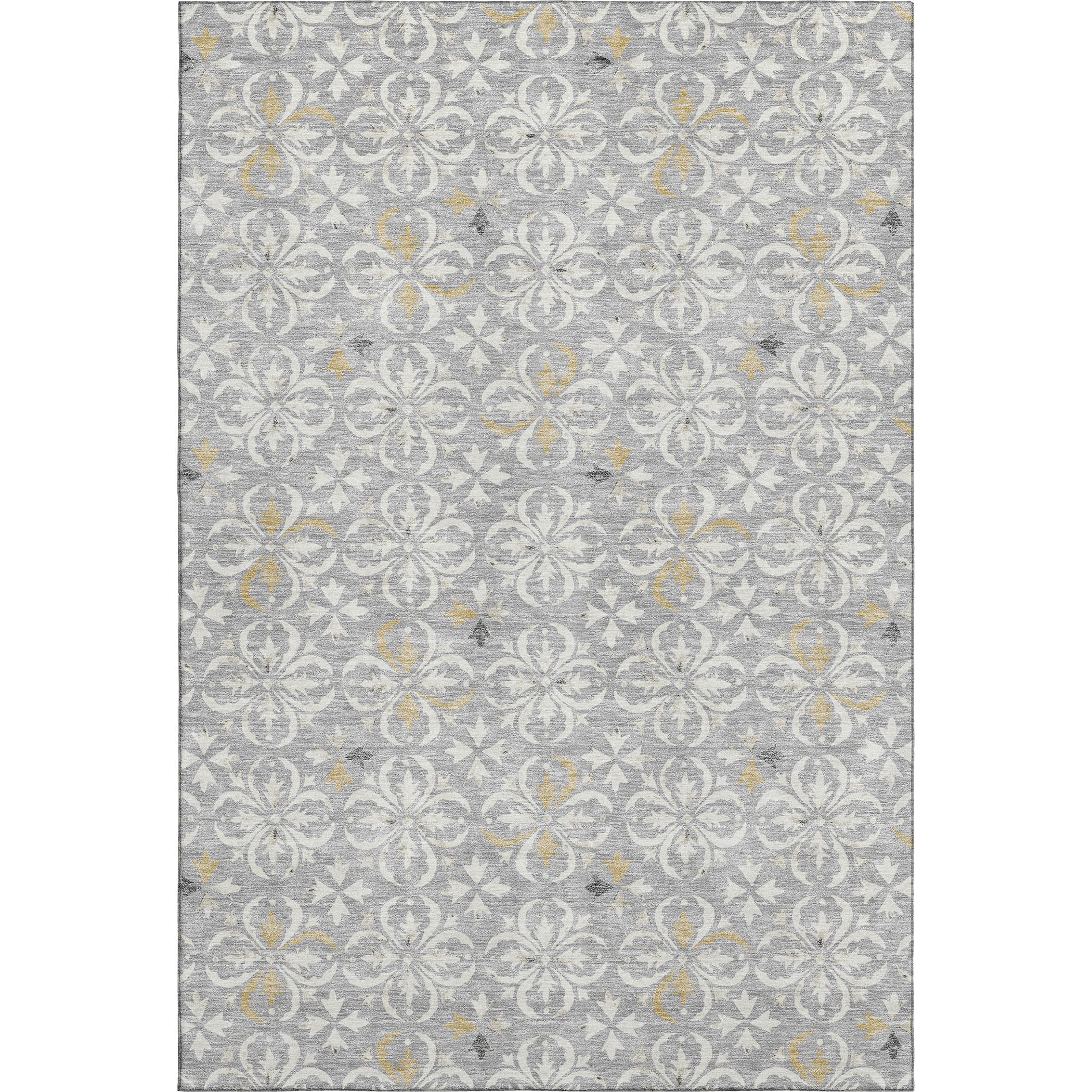 Antigua Machine Washable Transitional Gray Rug 2'6" x 3'10" #shape_Rectangle
