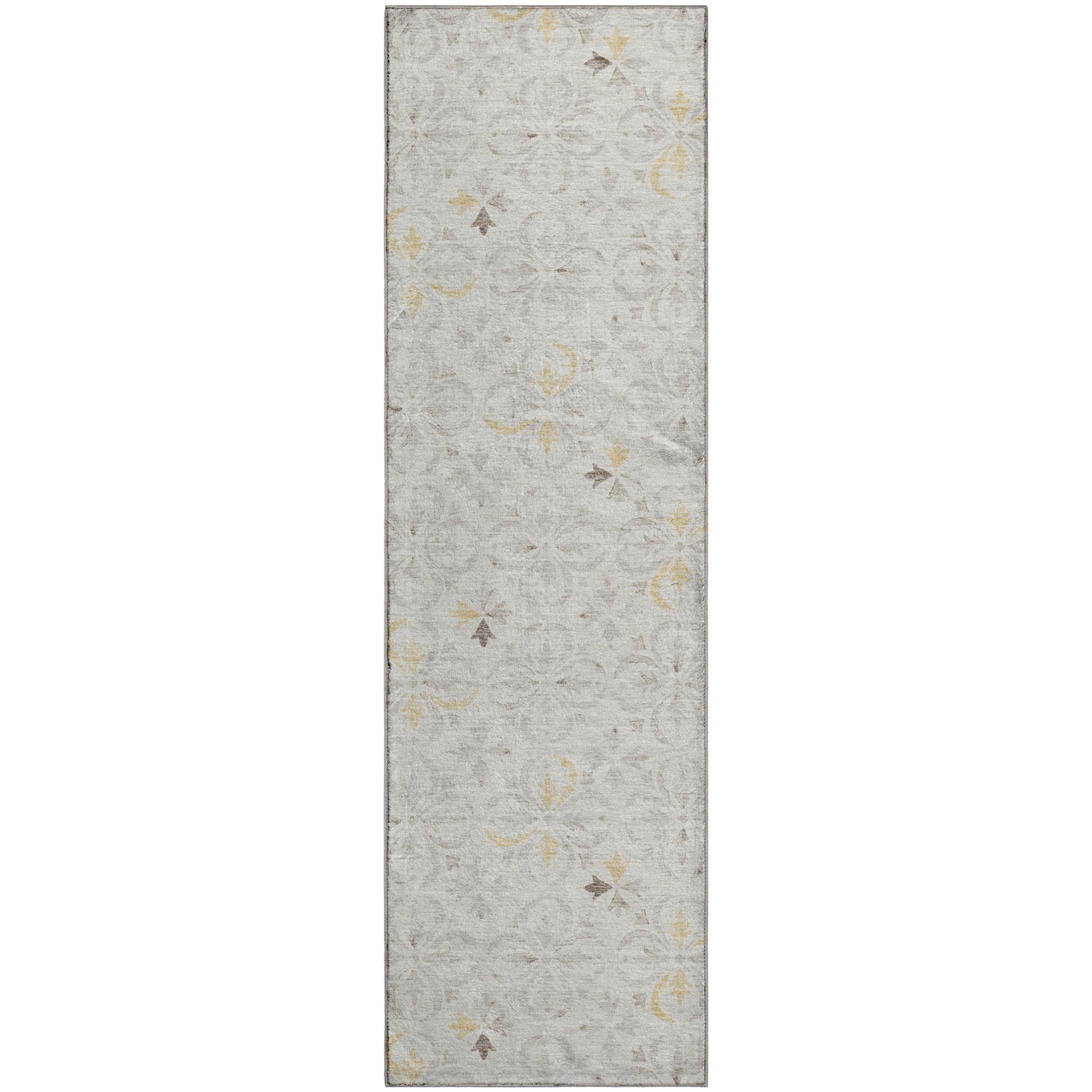 Antigua Machine Washable Transitional Ivory Rug 2'3" x 7'6" #shape_Runner