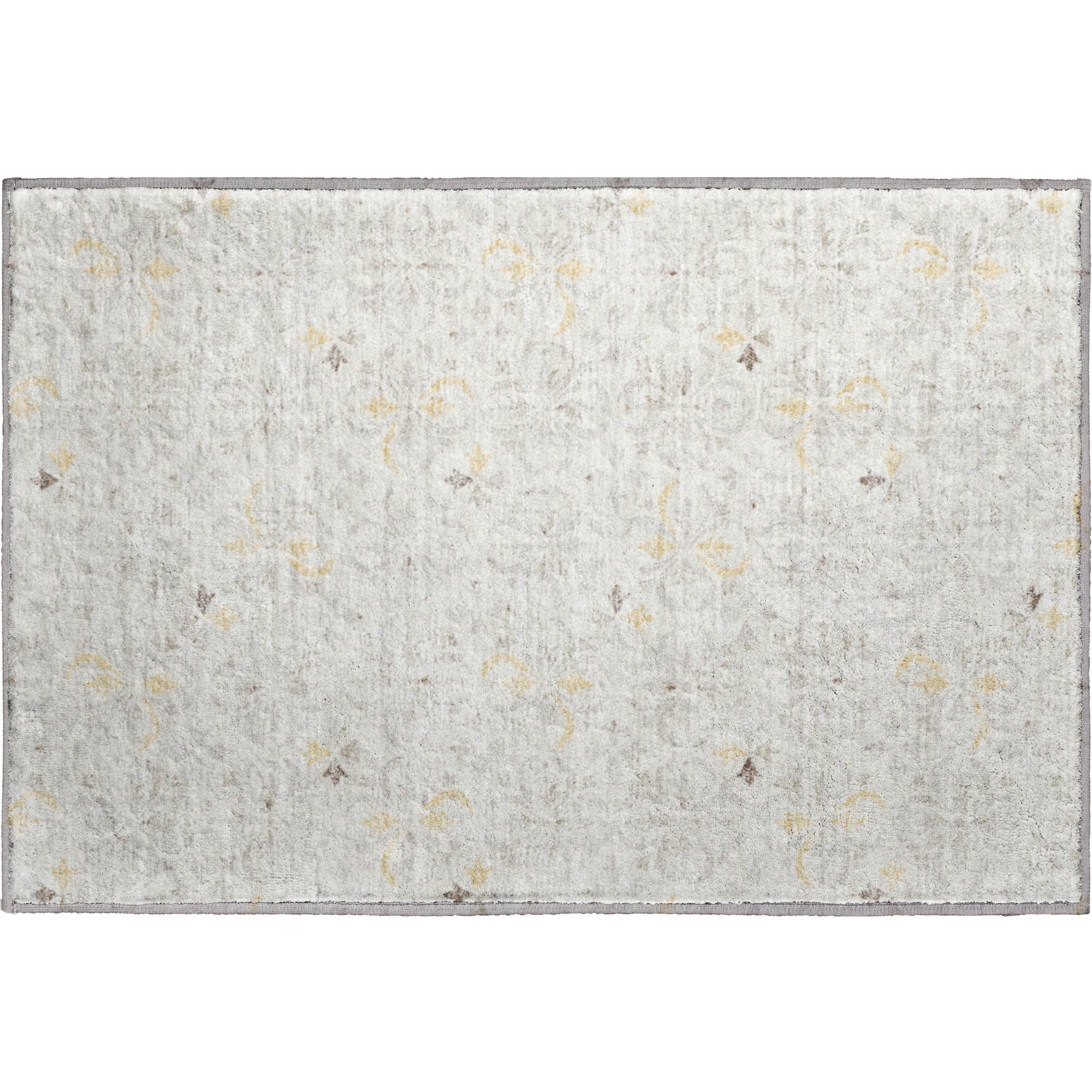 Antigua Machine Washable Transitional Ivory Rug 1'8" x 2'6" #shape_Rectangle