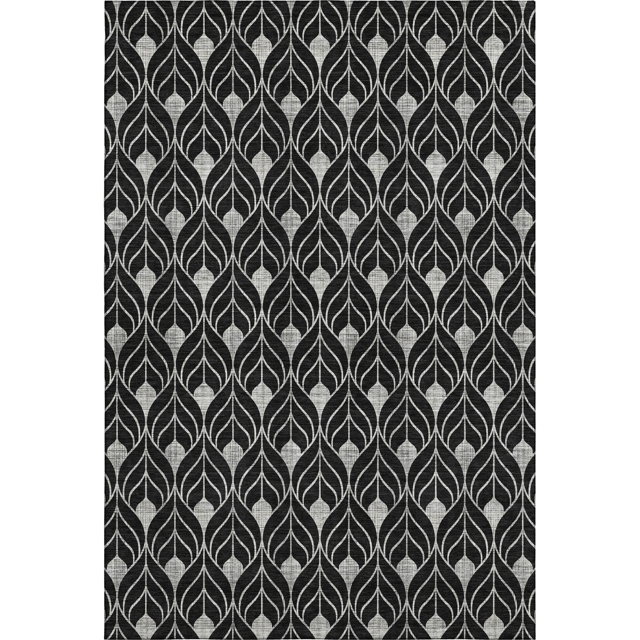 Istanbul Machine Washable Transitional Black Rug 2'6" x 3'10" #shape_Rectangle