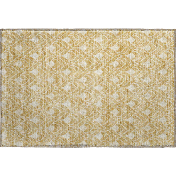 Istanbul Machine Washable Transitional Gold Rug 1'8" x 2'6"