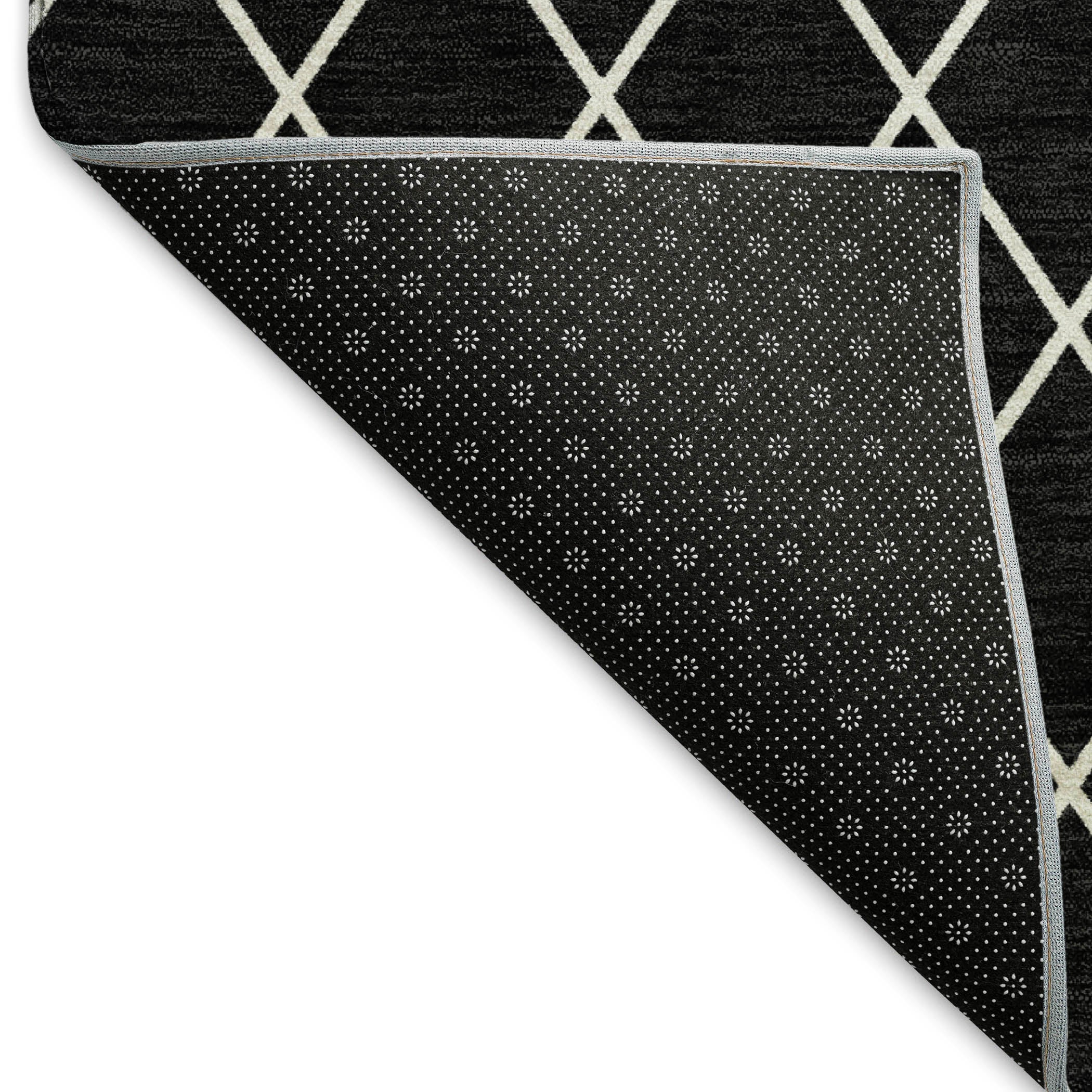 Tallinn Machine Washable Transitional Black Rug 1'8" x 2'6" #shape_Rectangle