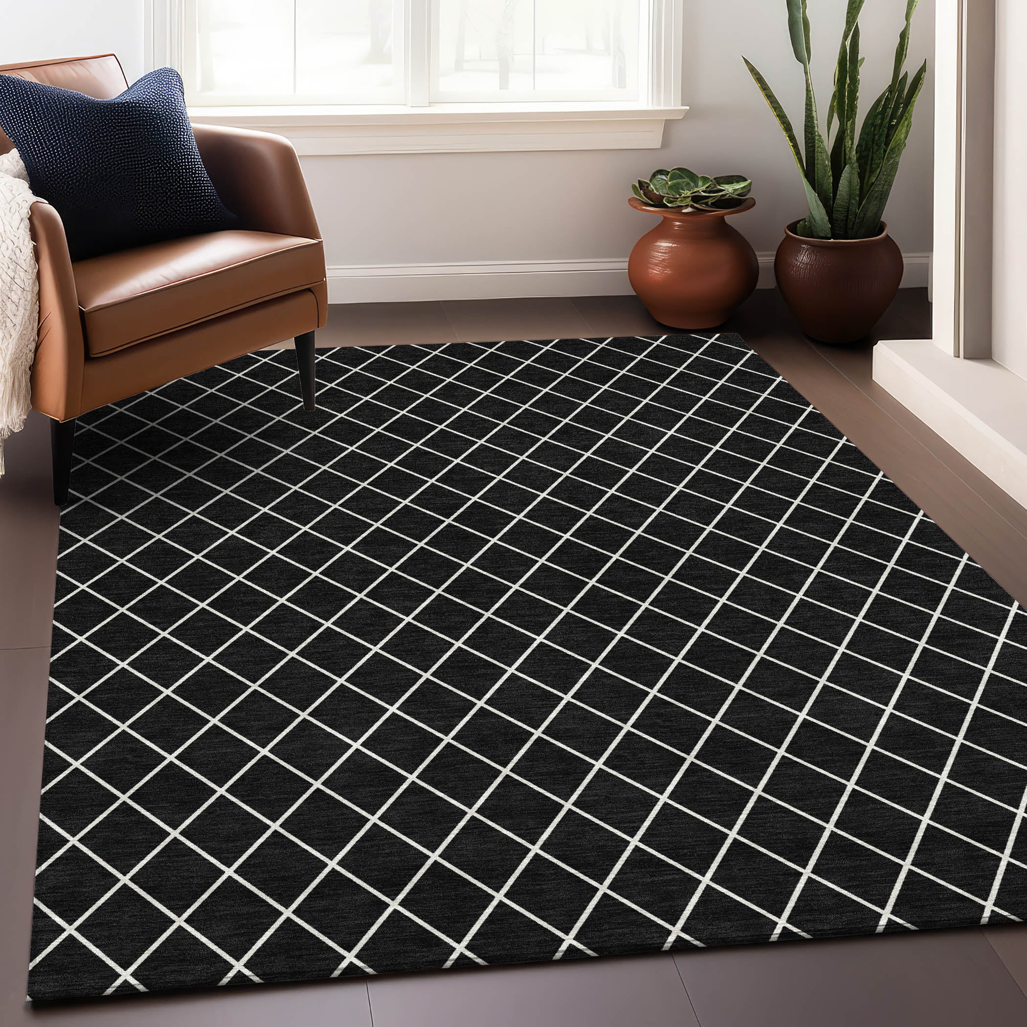Tallinn Machine Washable Transitional Black Rug 2'6" x 3'10" #shape_Rectangle