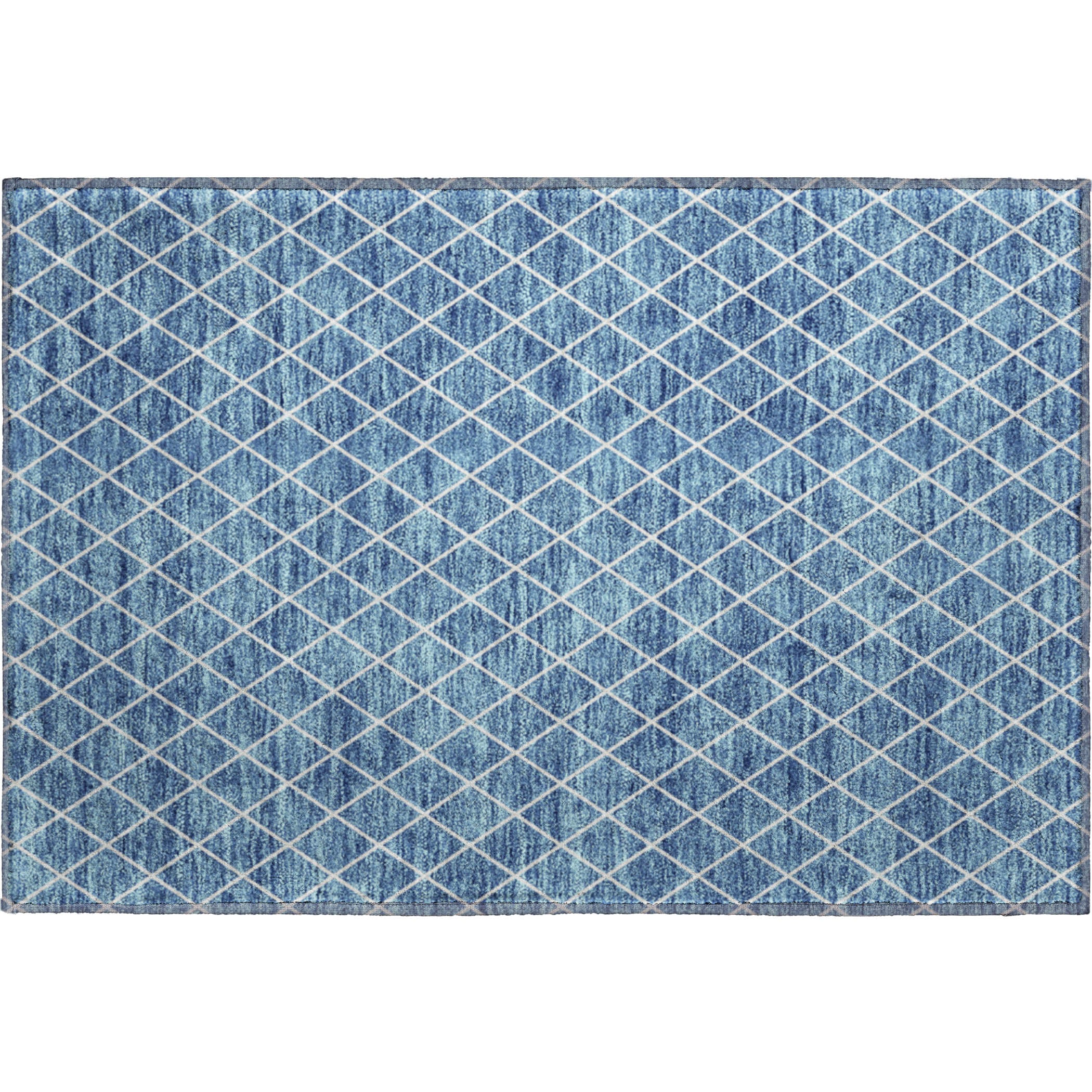 Tallinn Machine Washable Transitional Denim Blue Rug 1'8" x 2'6" #shape_Rectangle