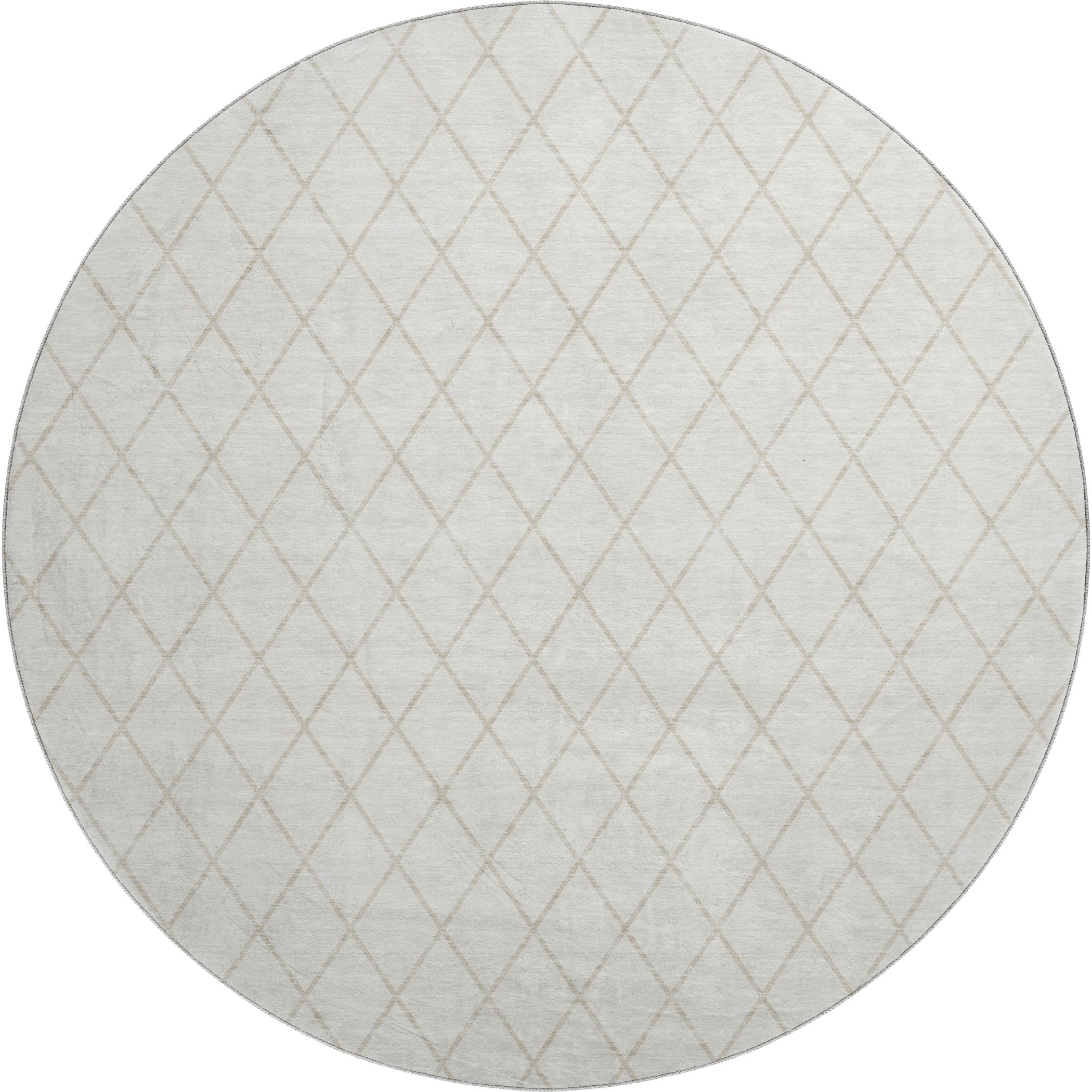 Tallinn Machine Washable Transitional Ivory Rug 8' x 8' #shape_Round