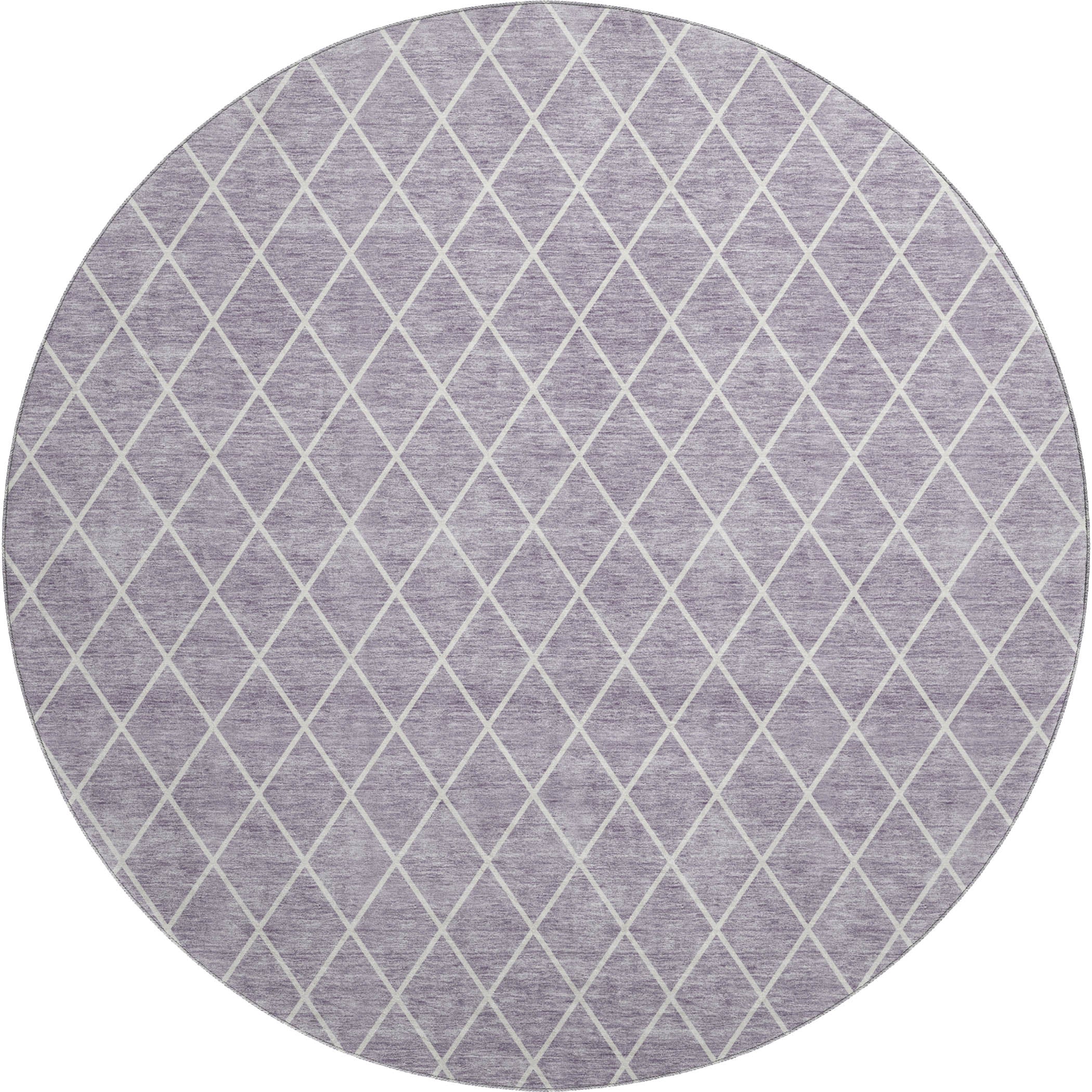 Tallinn Machine Washable Transitional Lavender Purple Rug 8' x 8' #shape_Round