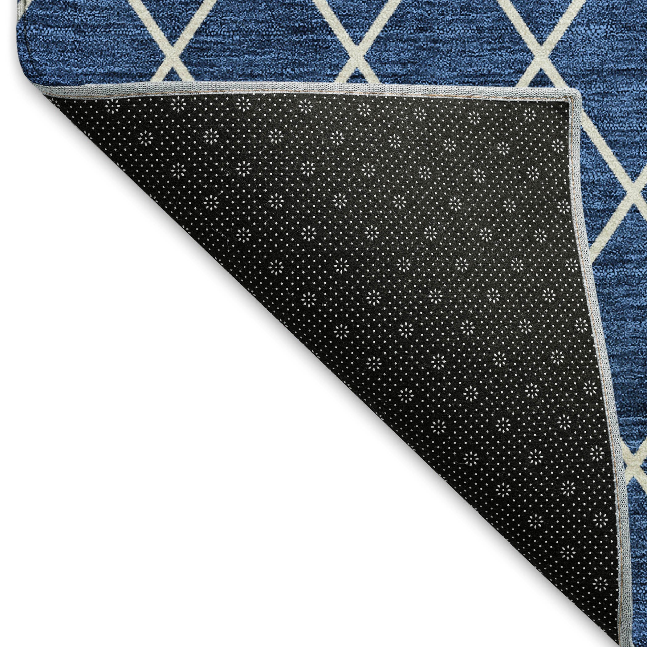 Tallinn Machine Washable Transitional Navy Blue Rug 1'8" x 2'6" #shape_Rectangle