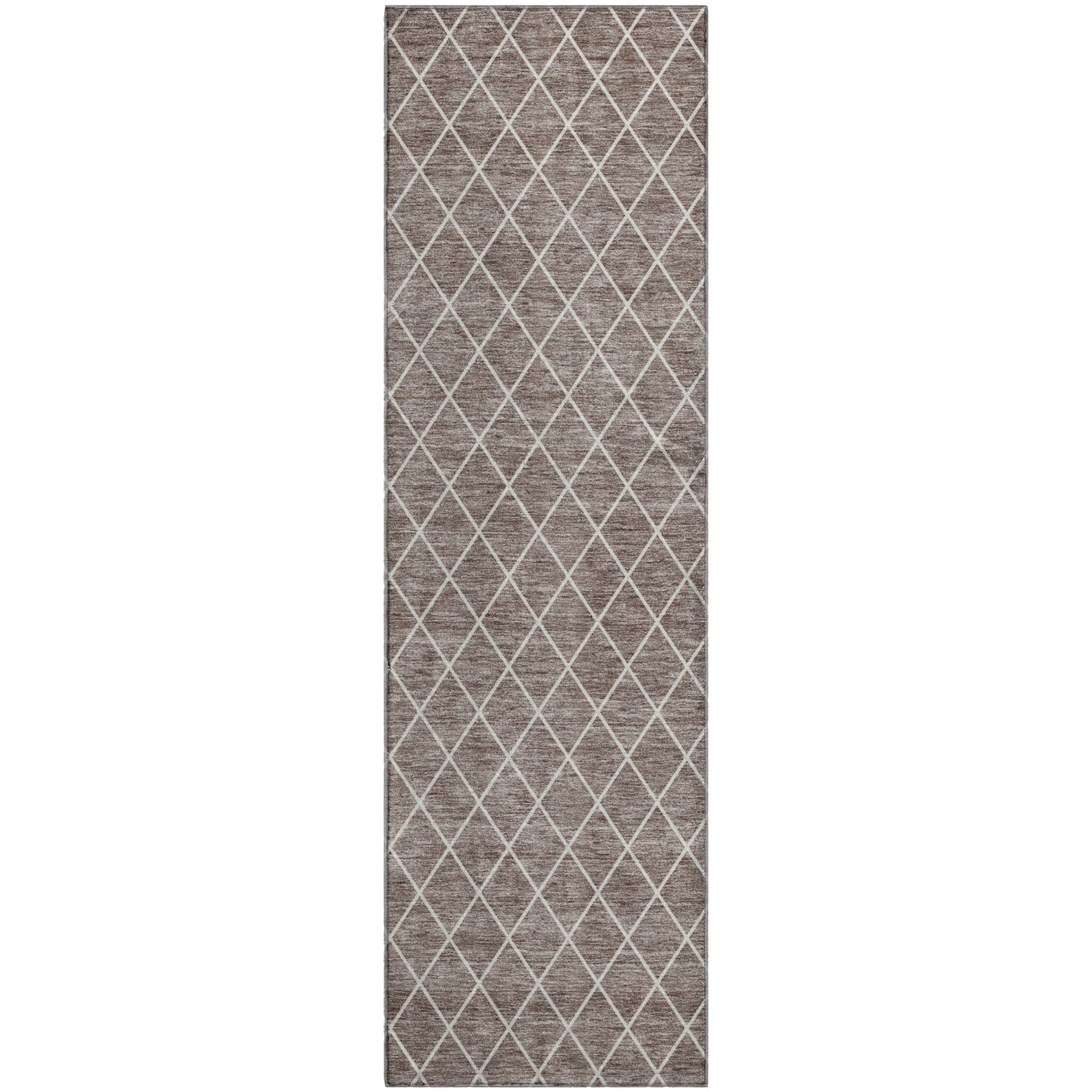 Tallinn Machine Washable Transitional Taupe Brown Rug 2'3" x 7'6" #shape_Runner