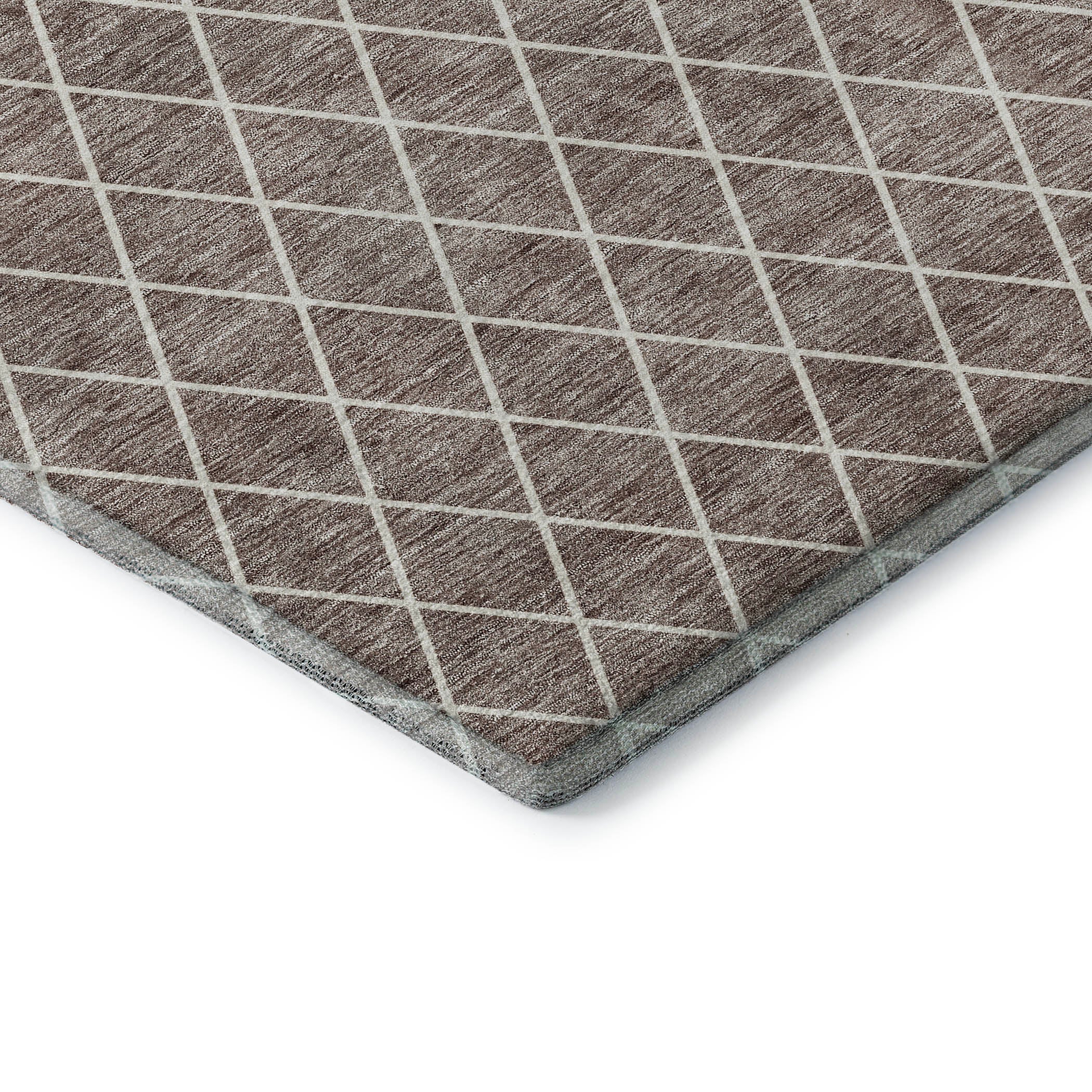 Tallinn Machine Washable Transitional Taupe Brown Rug 1'8" x 2'6" #shape_Rectangle