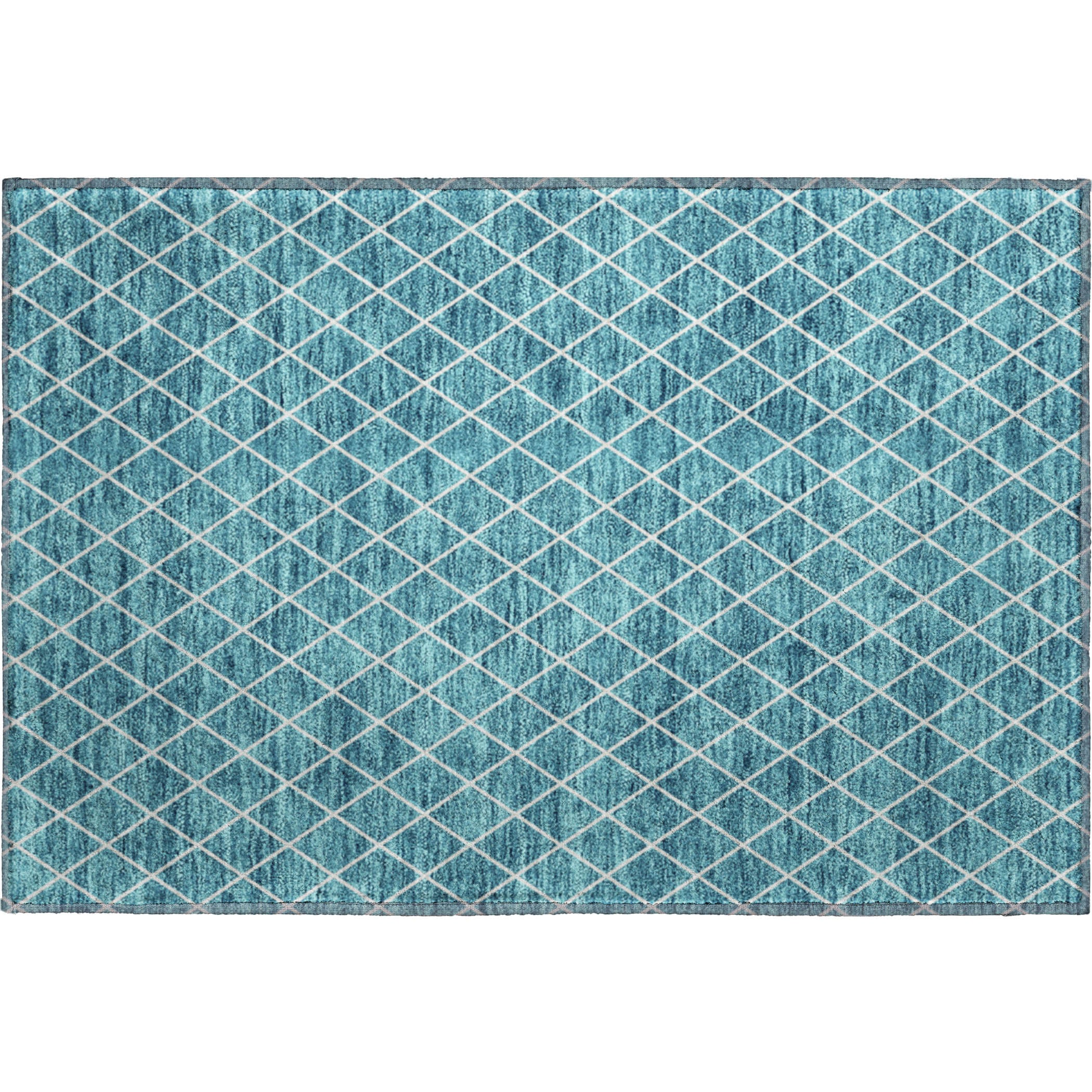 Tallinn Machine Washable Transitional Teal Rug 1'8" x 2'6" #shape_Rectangle