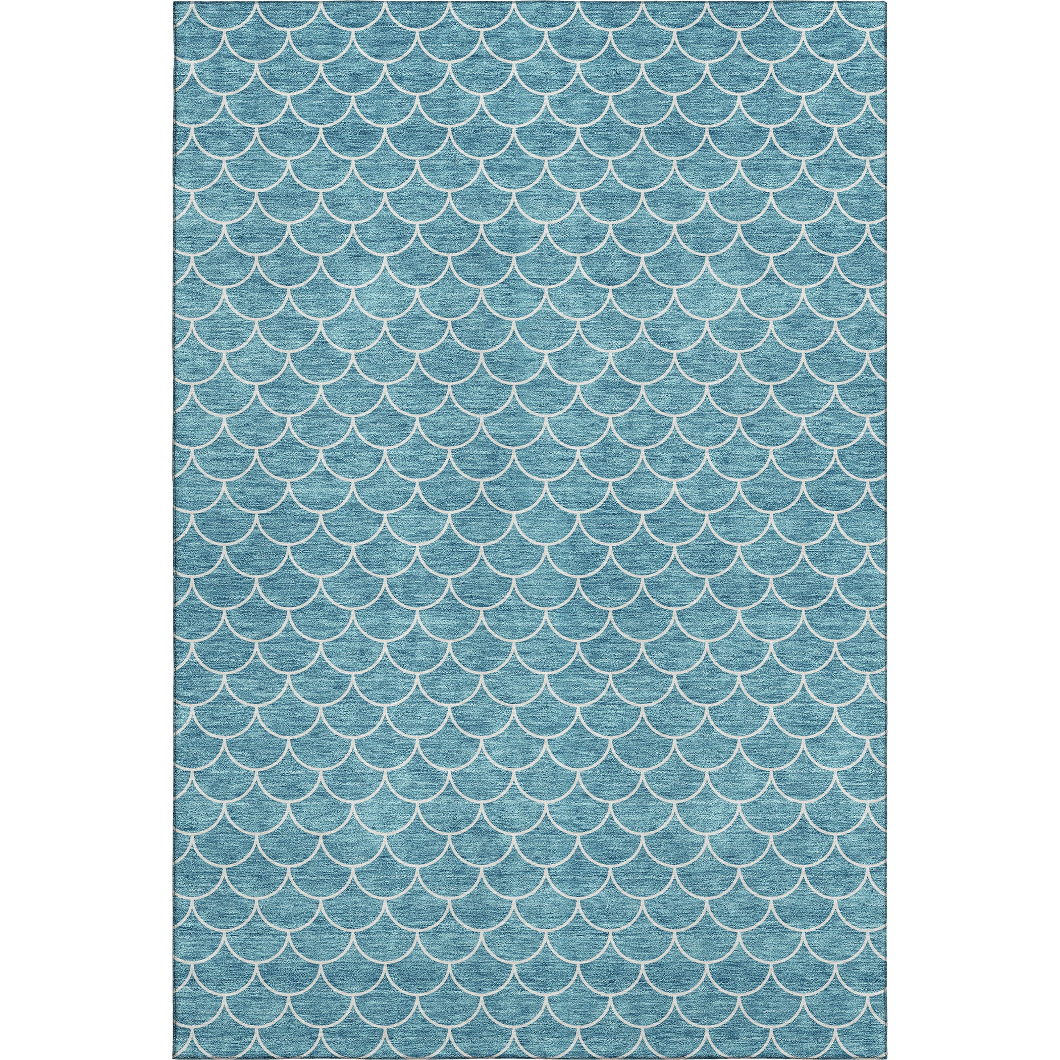 Mdina Machine Washable Transitional Teal Rug 2'6" x 3'10" #shape_Rectangle