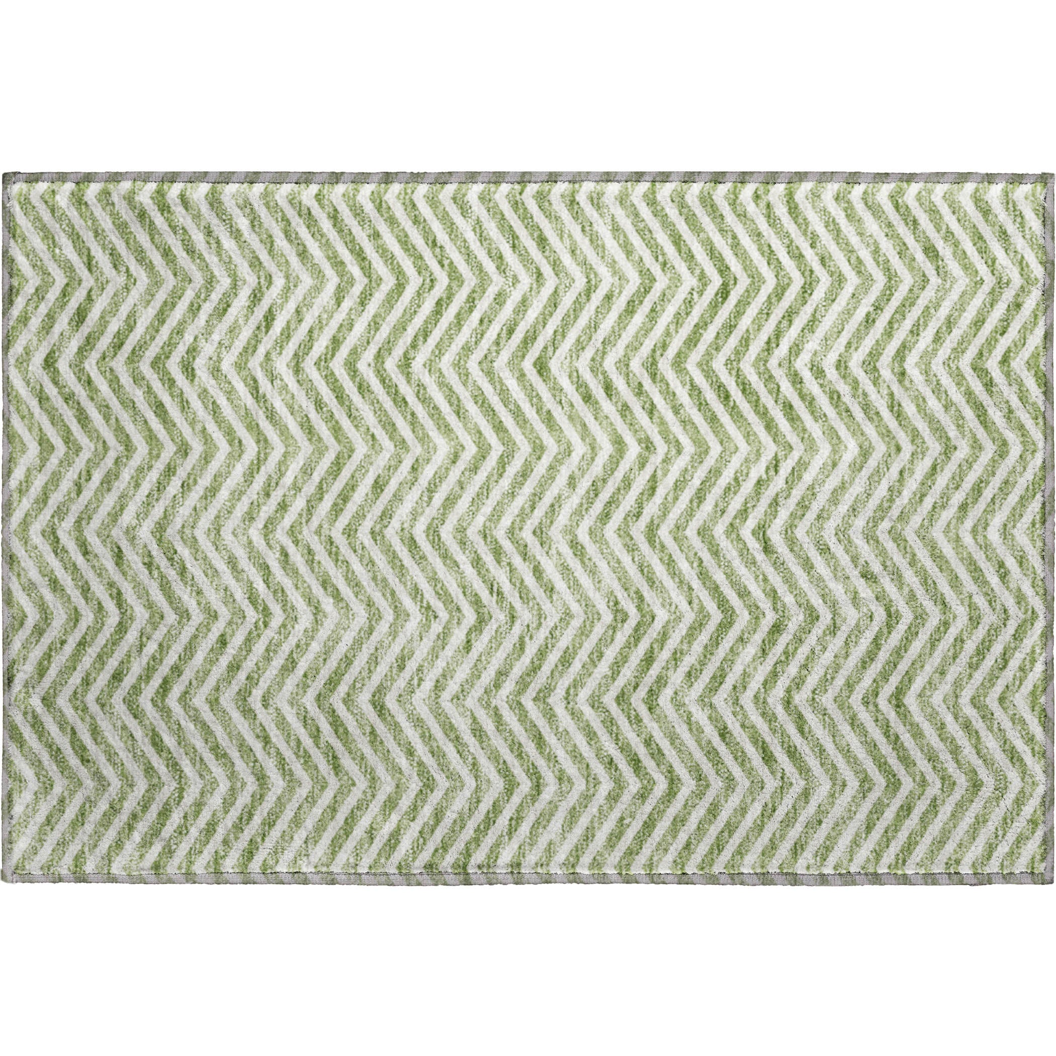 Bruges Machine Washable Transitional Green Rug 1'8" x 2'6" #shape_Rectangle