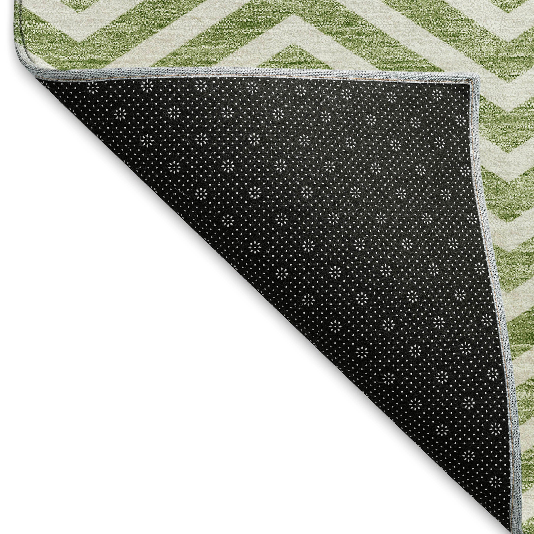 Bruges Machine Washable Transitional Green Rug 1'8" x 2'6" #shape_Rectangle