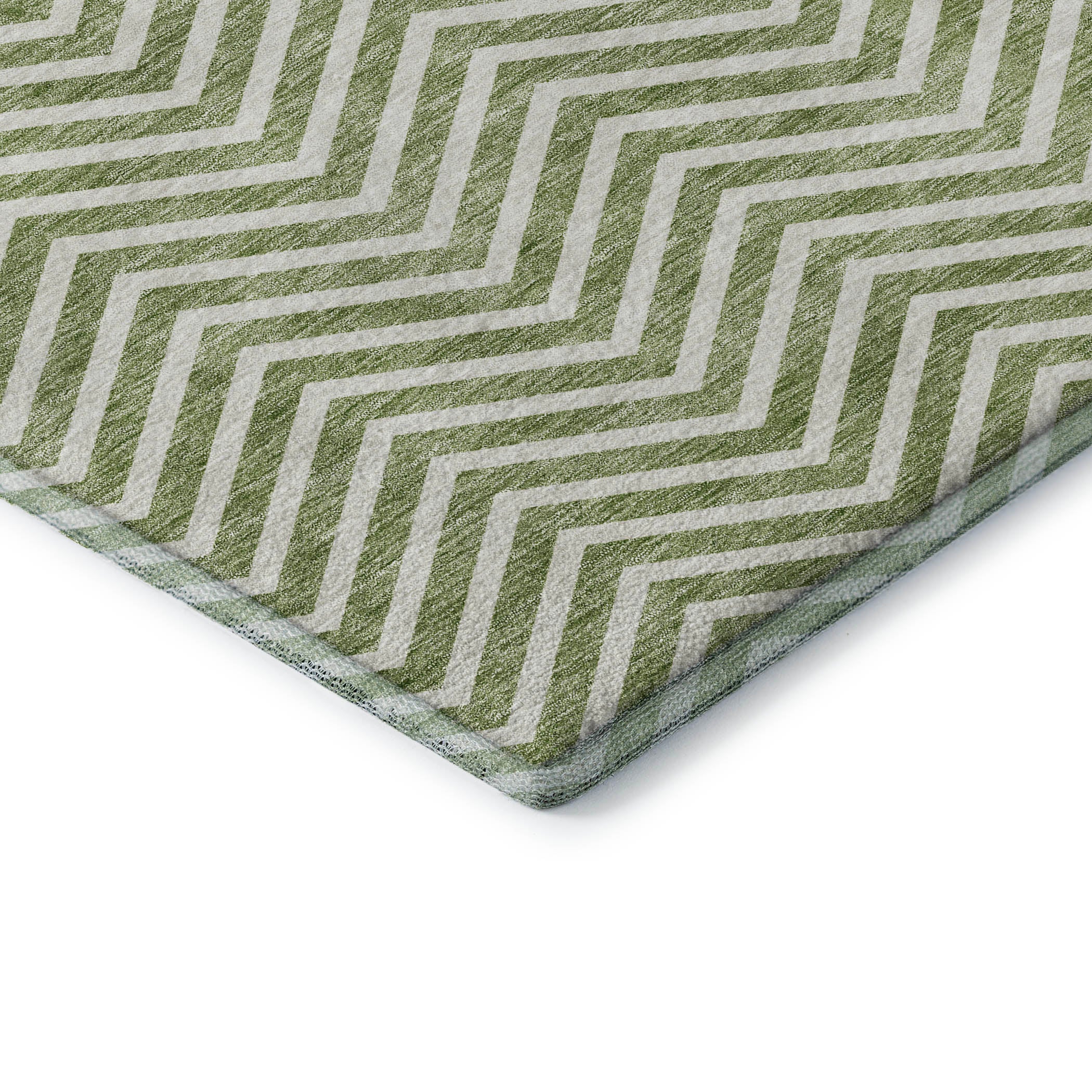 Bruges Machine Washable Transitional Green Rug 1'8" x 2'6" #shape_Rectangle