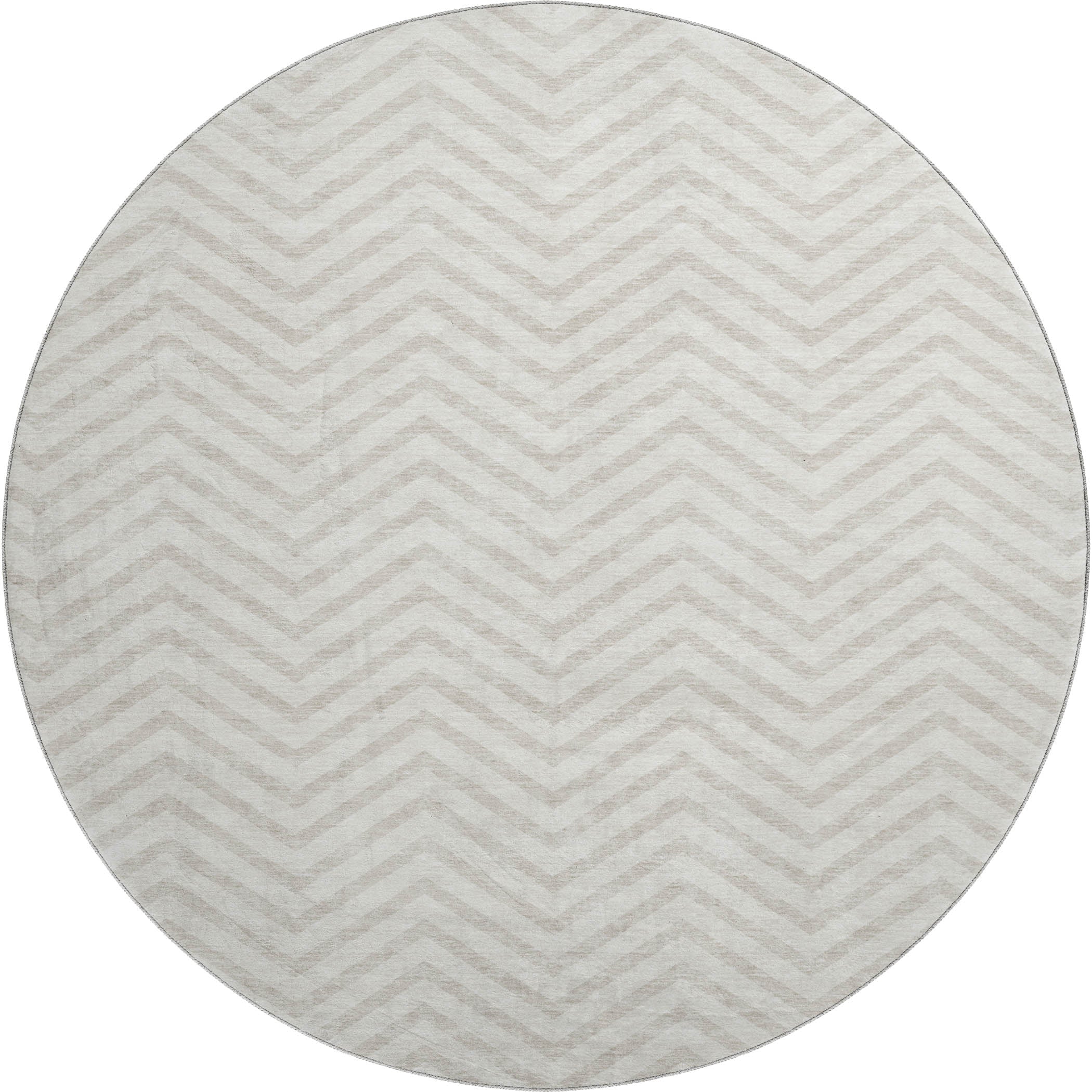 Bruges Machine Washable Transitional Ivory Rug 8' x 8' #shape_Round