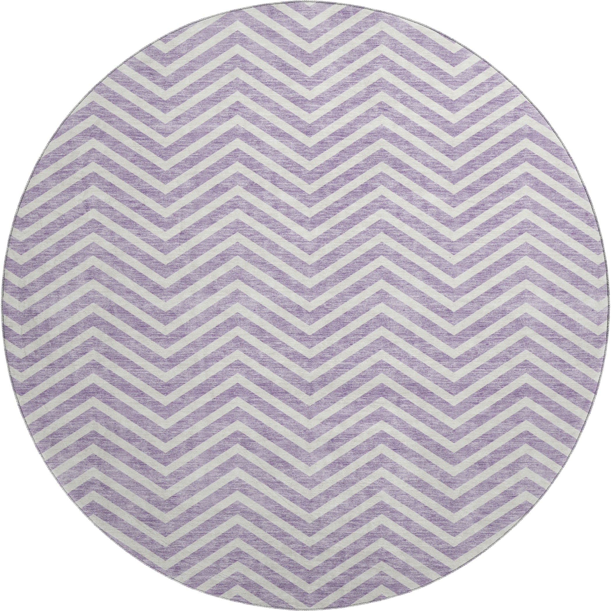 Bruges Machine Washable Transitional Lilac Purple Rug 8' x 8' #shape_Round