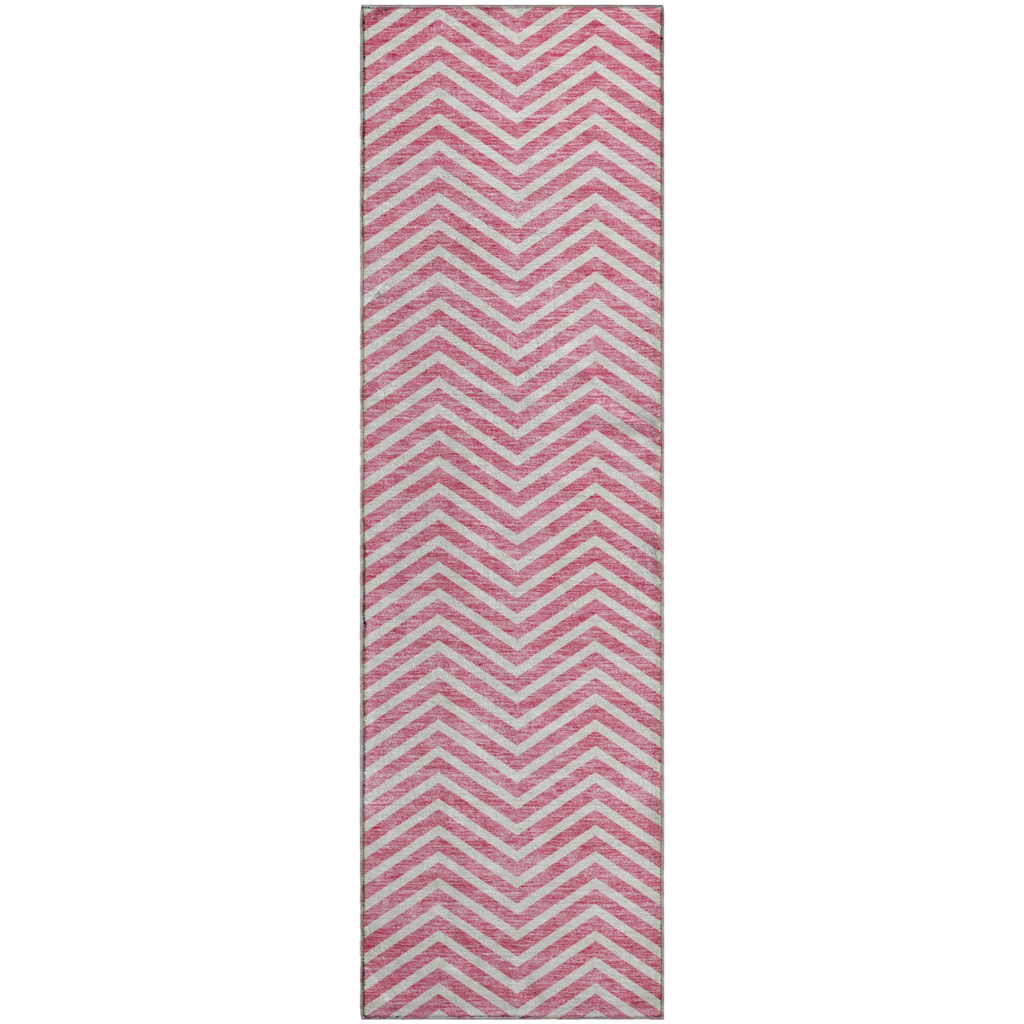 Bruges Machine Washable Transitional Pink Rug 2'3" x 7'6" #shape_Runner