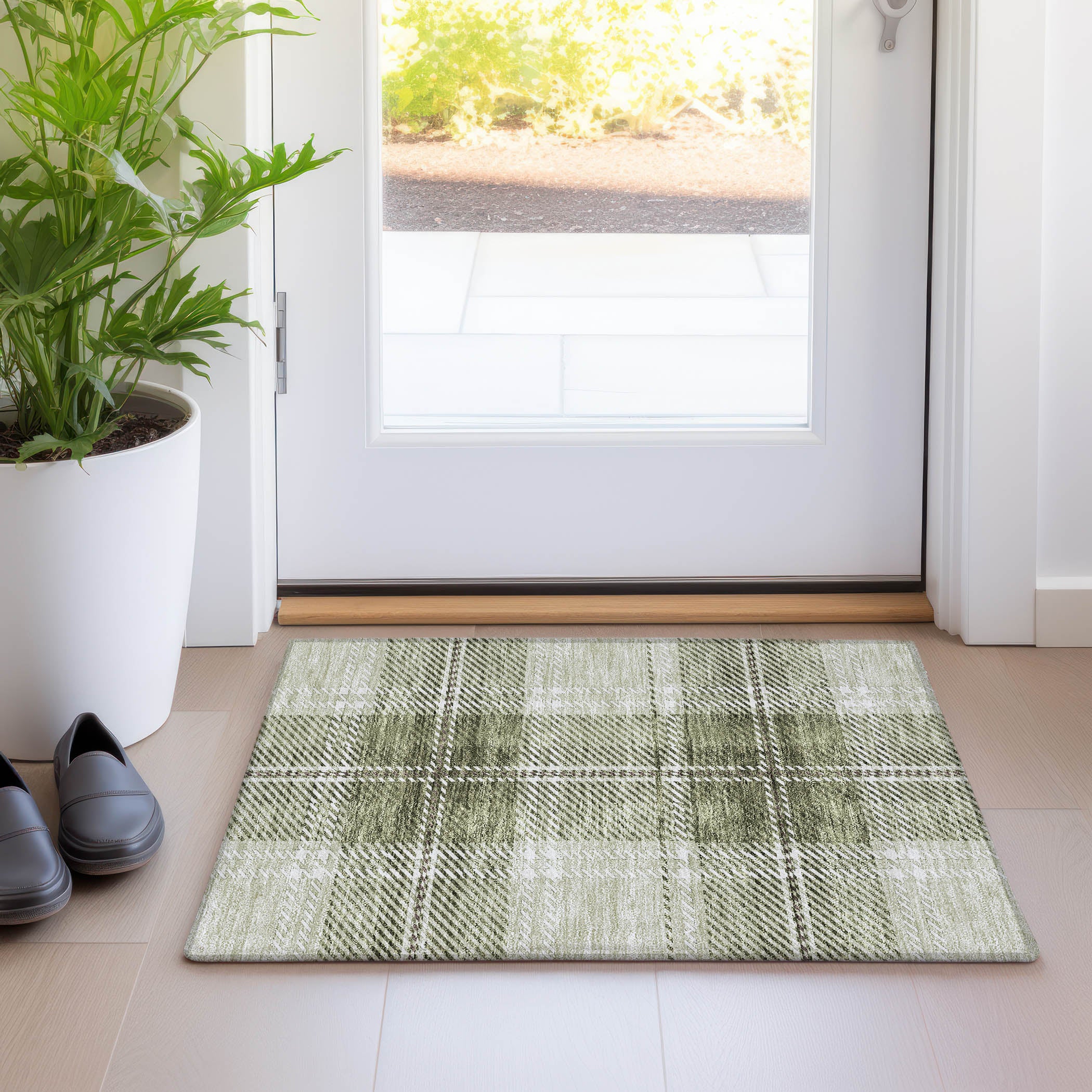 Chiang Mai Machine Washable Transitional Aloe Green Rug 1'8" x 2'6" #shape_Rectangle