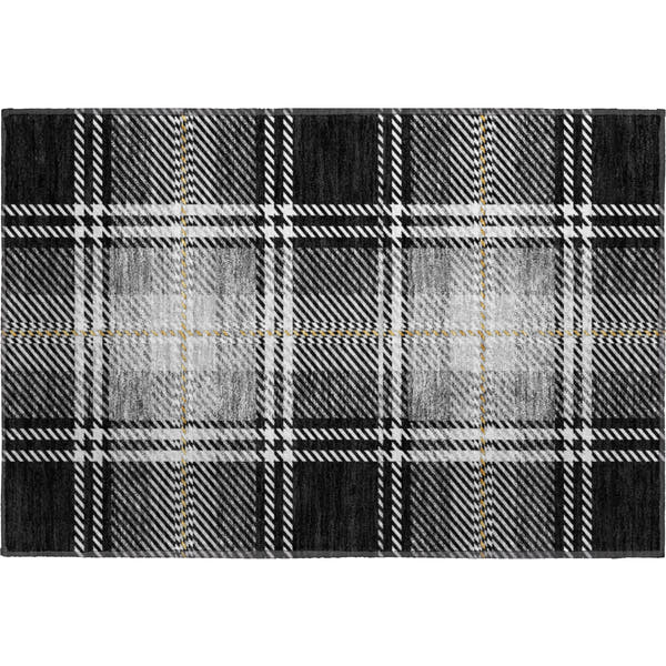 Chiang Mai Machine Washable Transitional Black Rug 1'8" x 2'6"