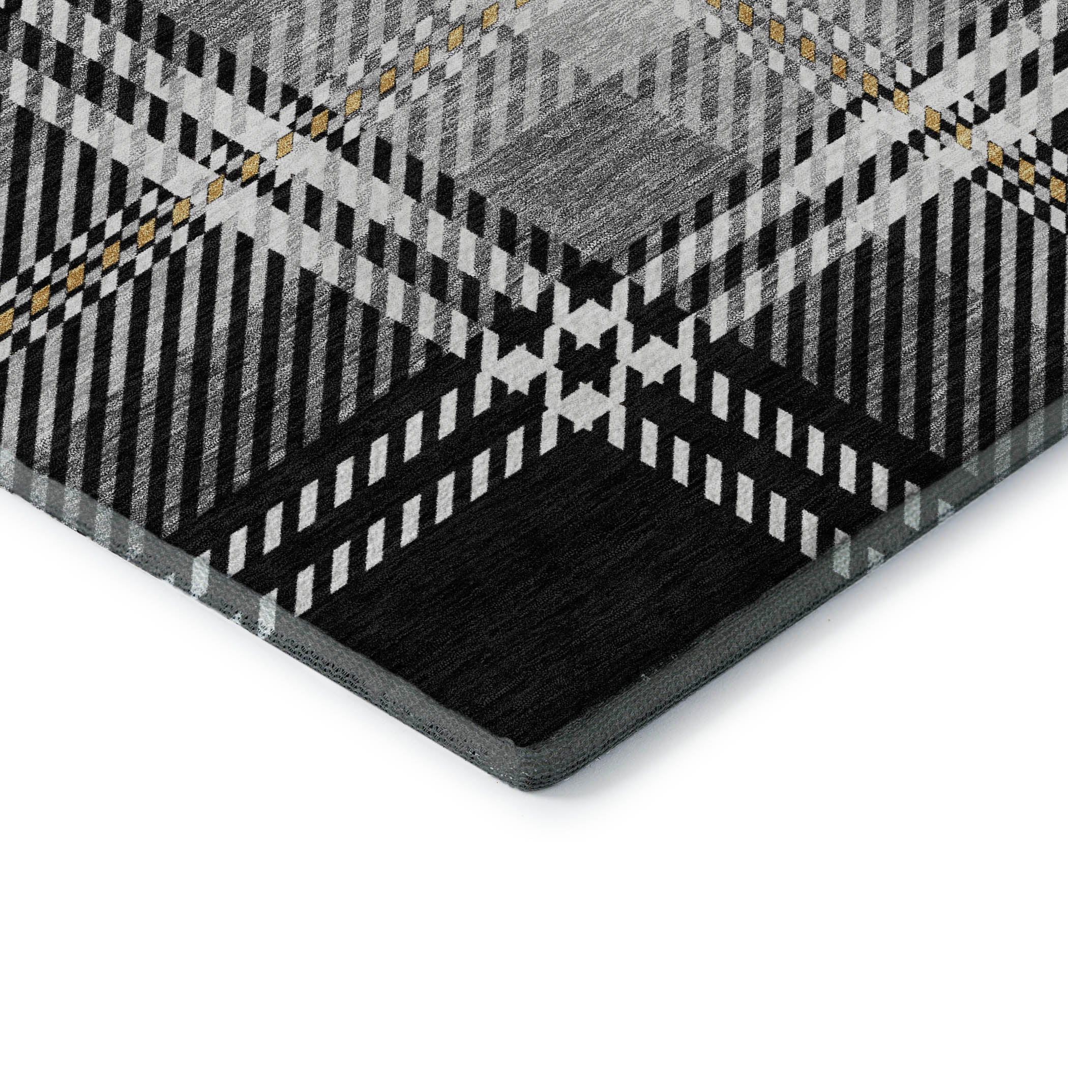 Chiang Mai Machine Washable Transitional Black Rug 1'8" x 2'6" #shape_Rectangle