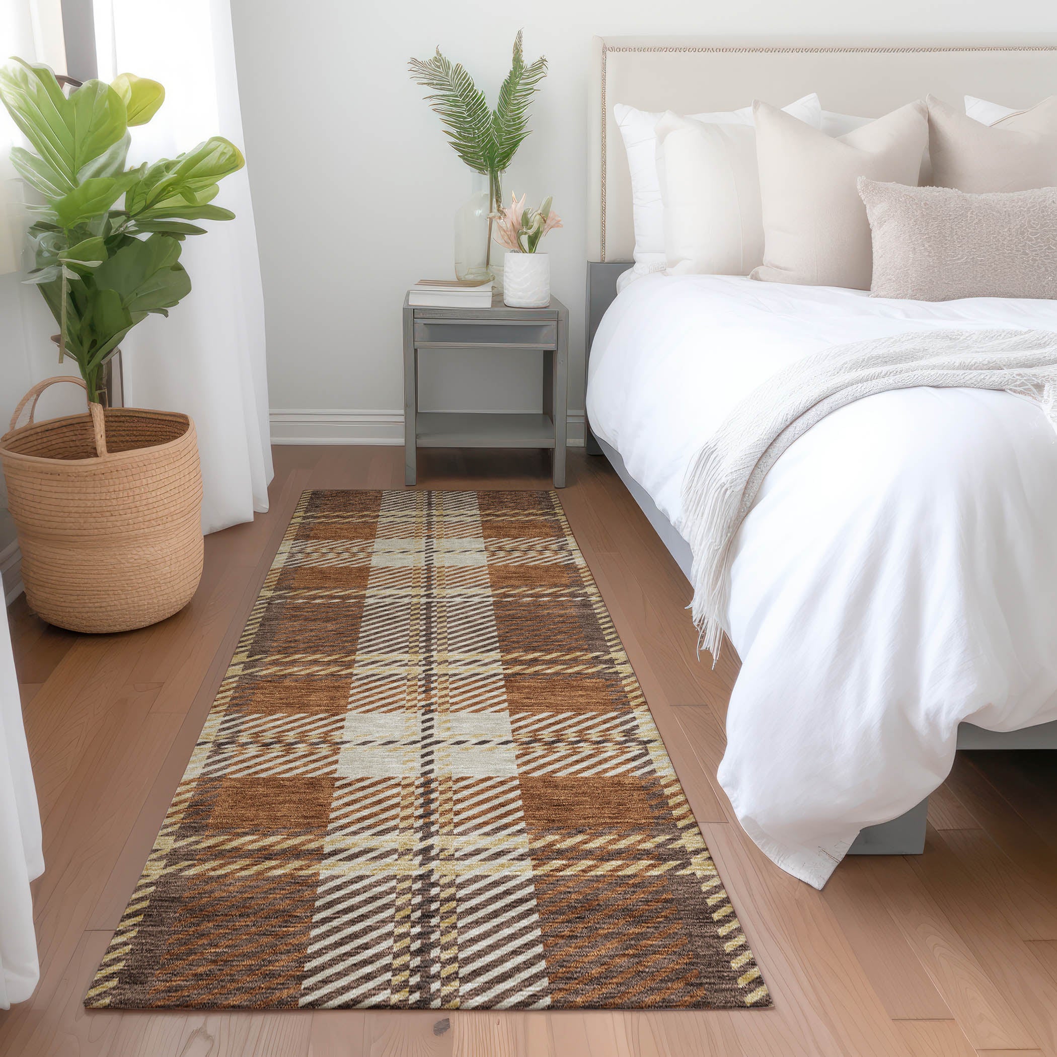 Chiang Mai Machine Washable Transitional Chocolate Brown Rug 2'3" x 7'6" #shape_Runner