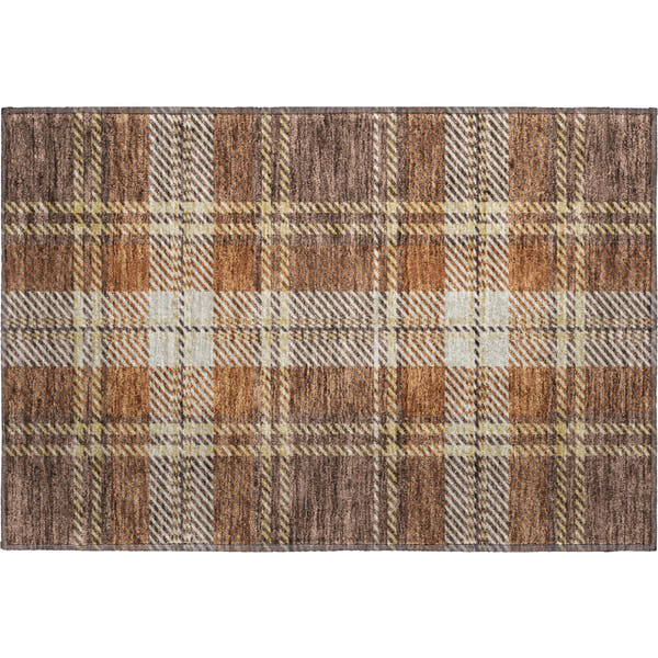 Chiang Mai Machine Washable Transitional Chocolate Brown Rug 1'8" x 2'6"