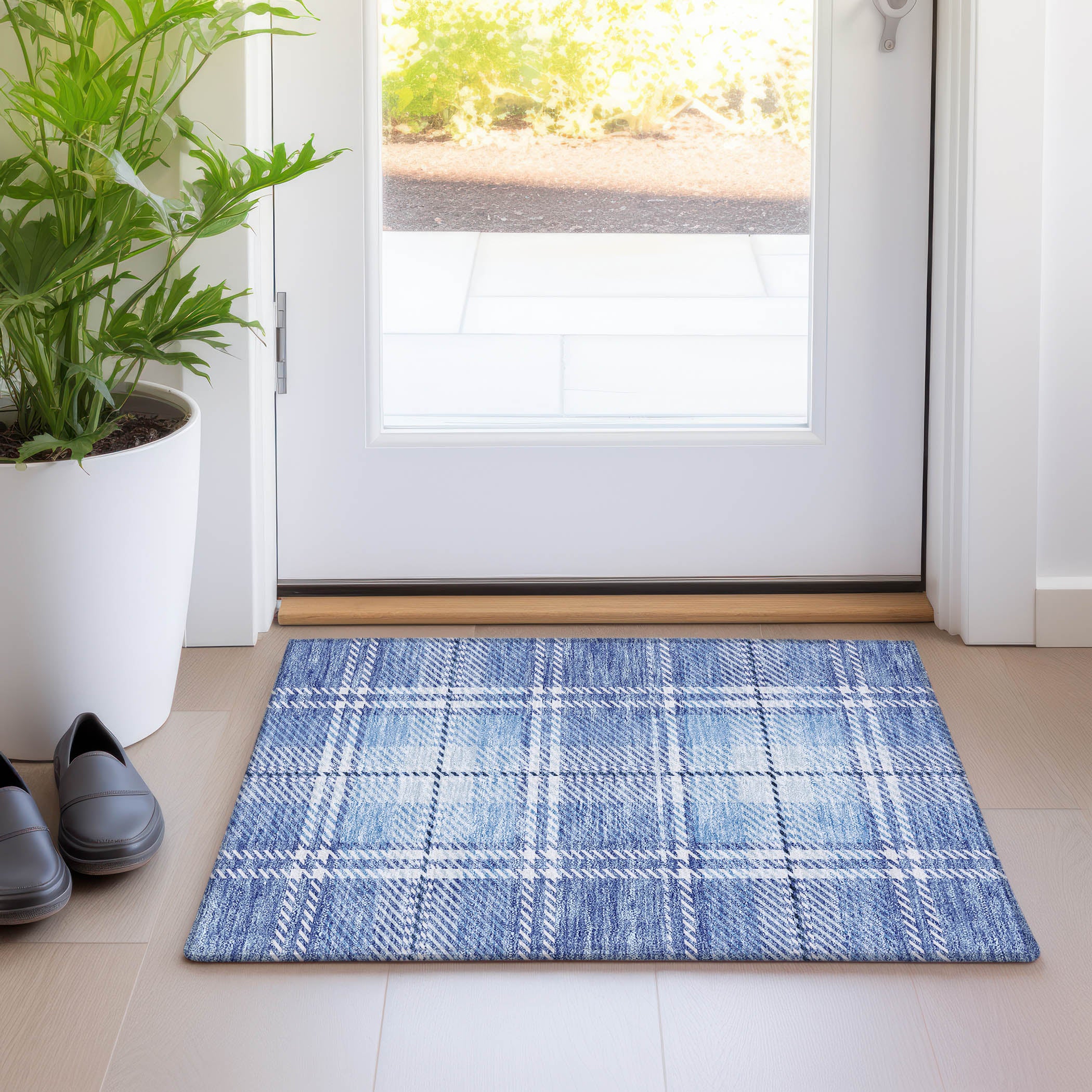 Chiang Mai Machine Washable Transitional Denim Blue Rug 1'8" x 2'6" #shape_Rectangle