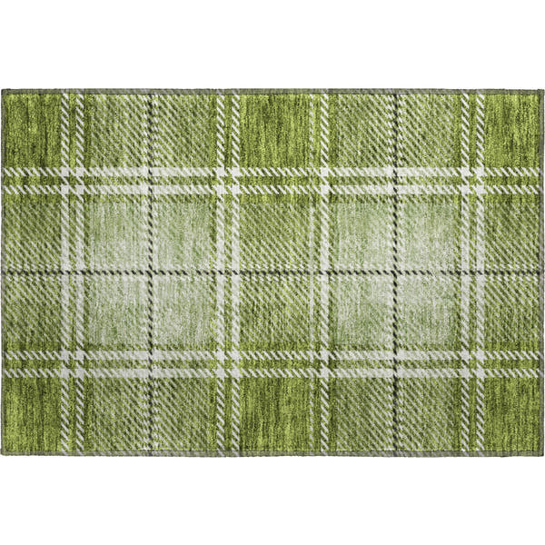 Chiang Mai Machine Washable Transitional Green Rug 1'8" x 2'6"