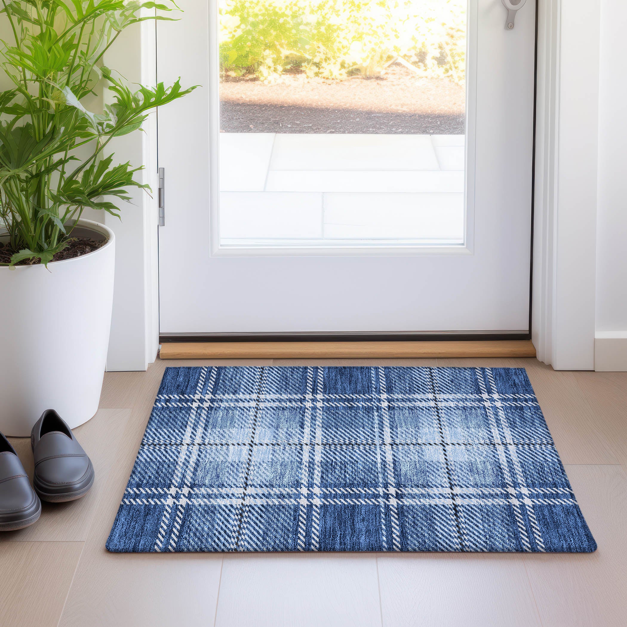 Chiang Mai Machine Washable Transitional Navy Blue Rug 1'8" x 2'6" #shape_Rectangle