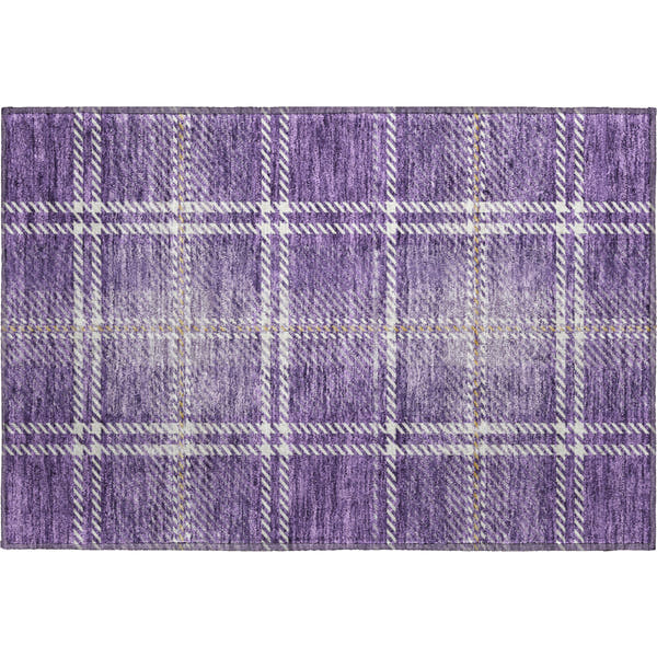 Chiang Mai Machine Washable Transitional Purple Rug 1'8" x 2'6"