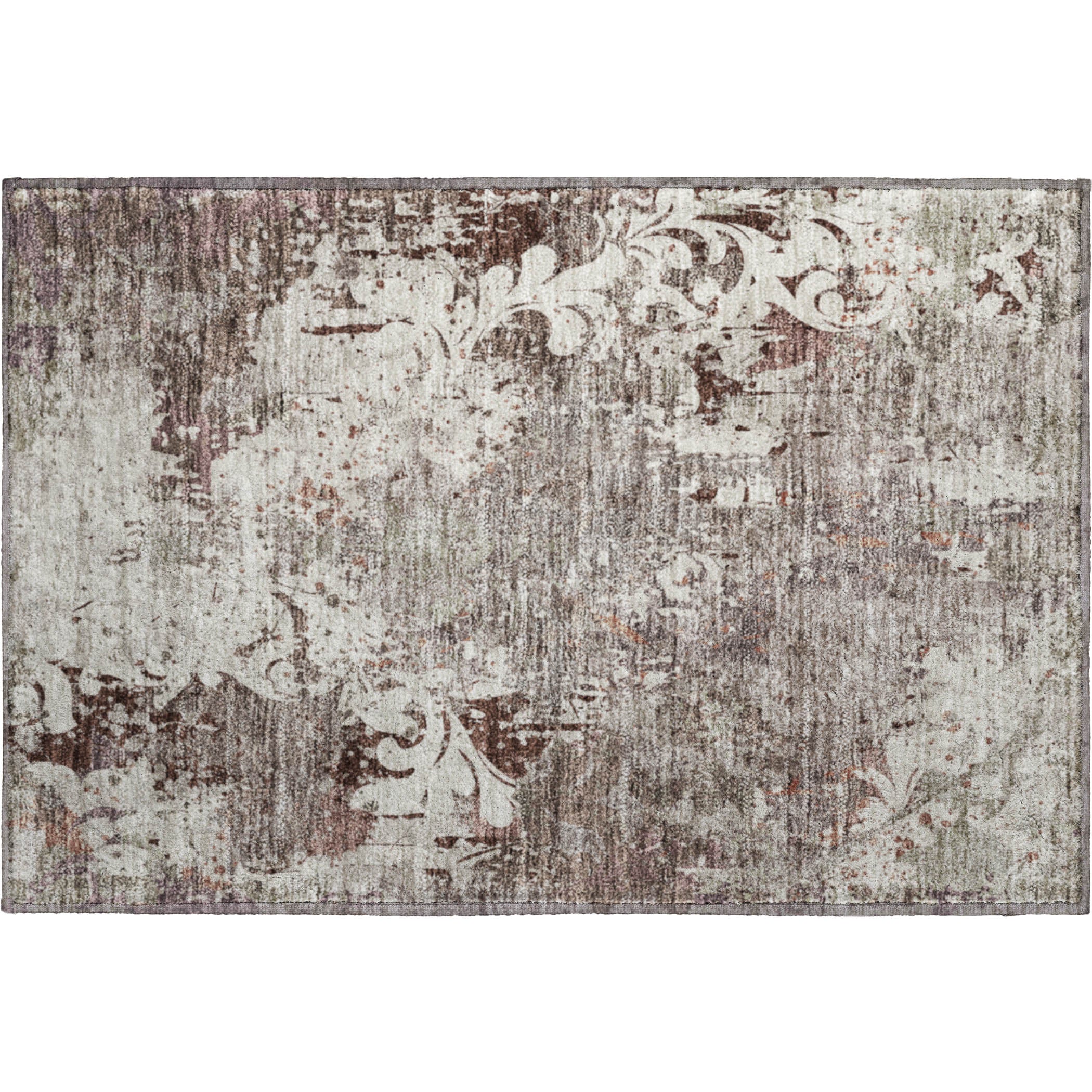 Split Machine Washable Transitional Taupe Brown Rug 1'8" x 2'6" #shape_Rectangle