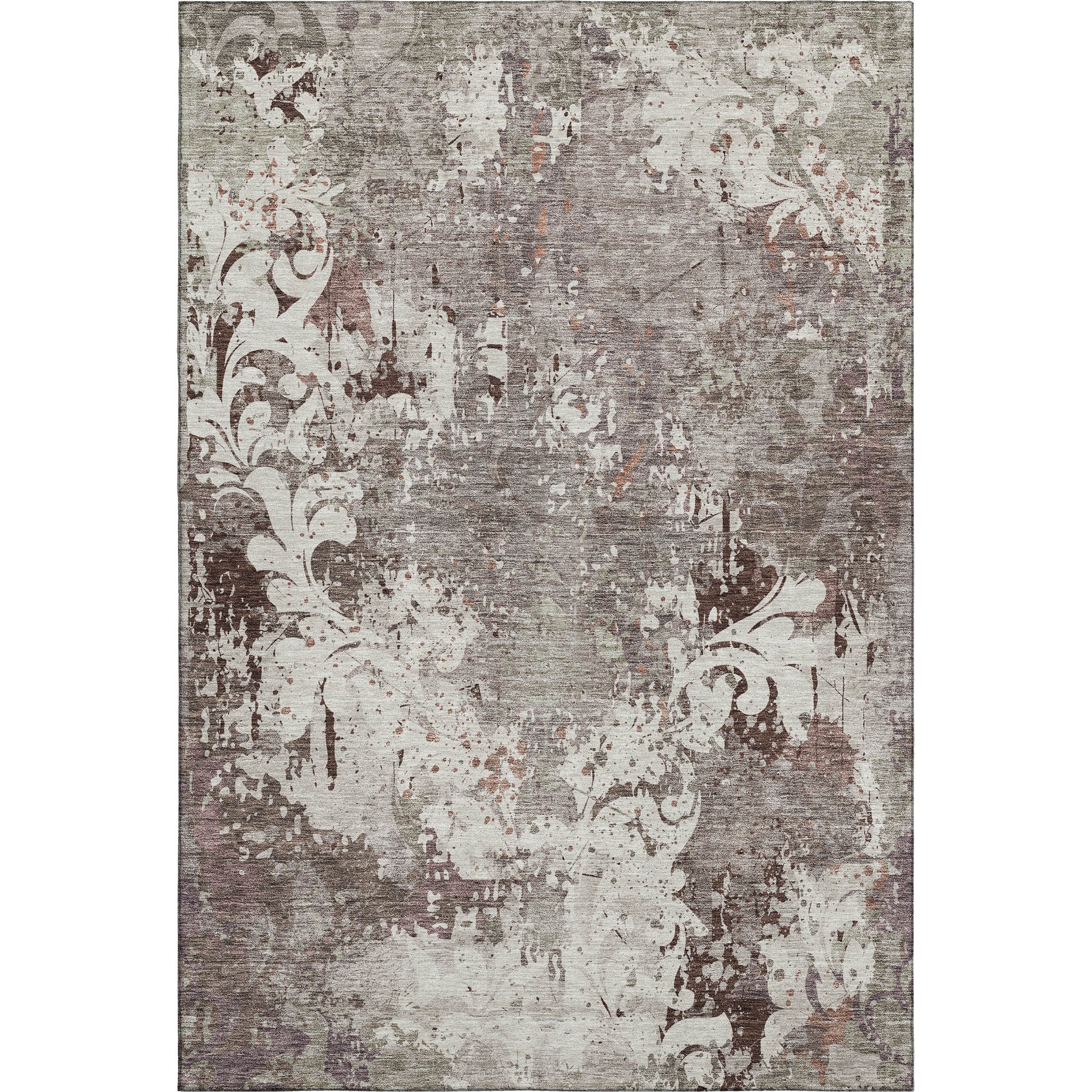 Split Machine Washable Transitional Taupe Brown Rug 2'6" x 3'10" #shape_Rectangle