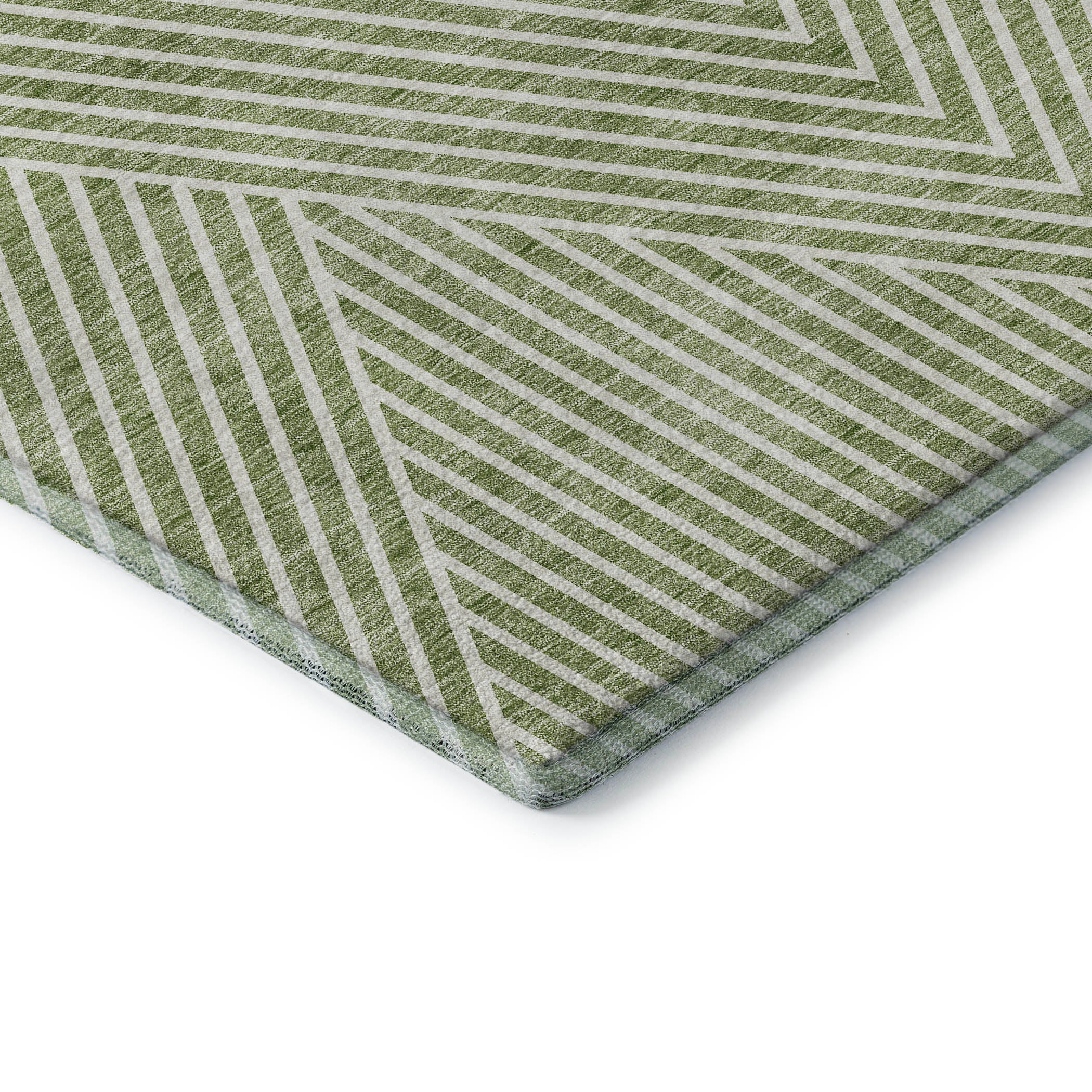 Bern Machine Washable Transitional Aloe Green Rug 1'8" x 2'6" #shape_Rectangle