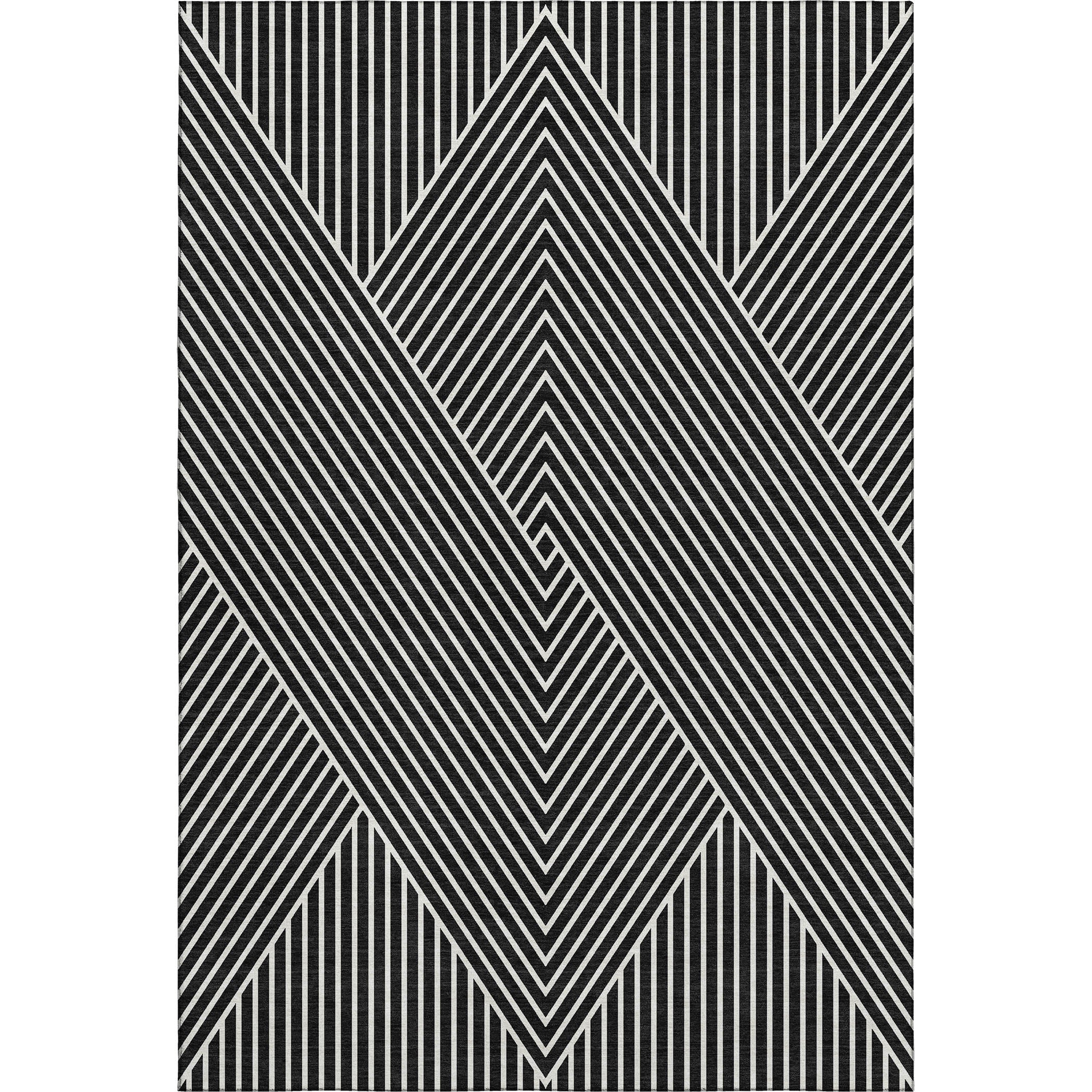 Bern Machine Washable Transitional Black Rug 2'6" x 3'10" #shape_Rectangle