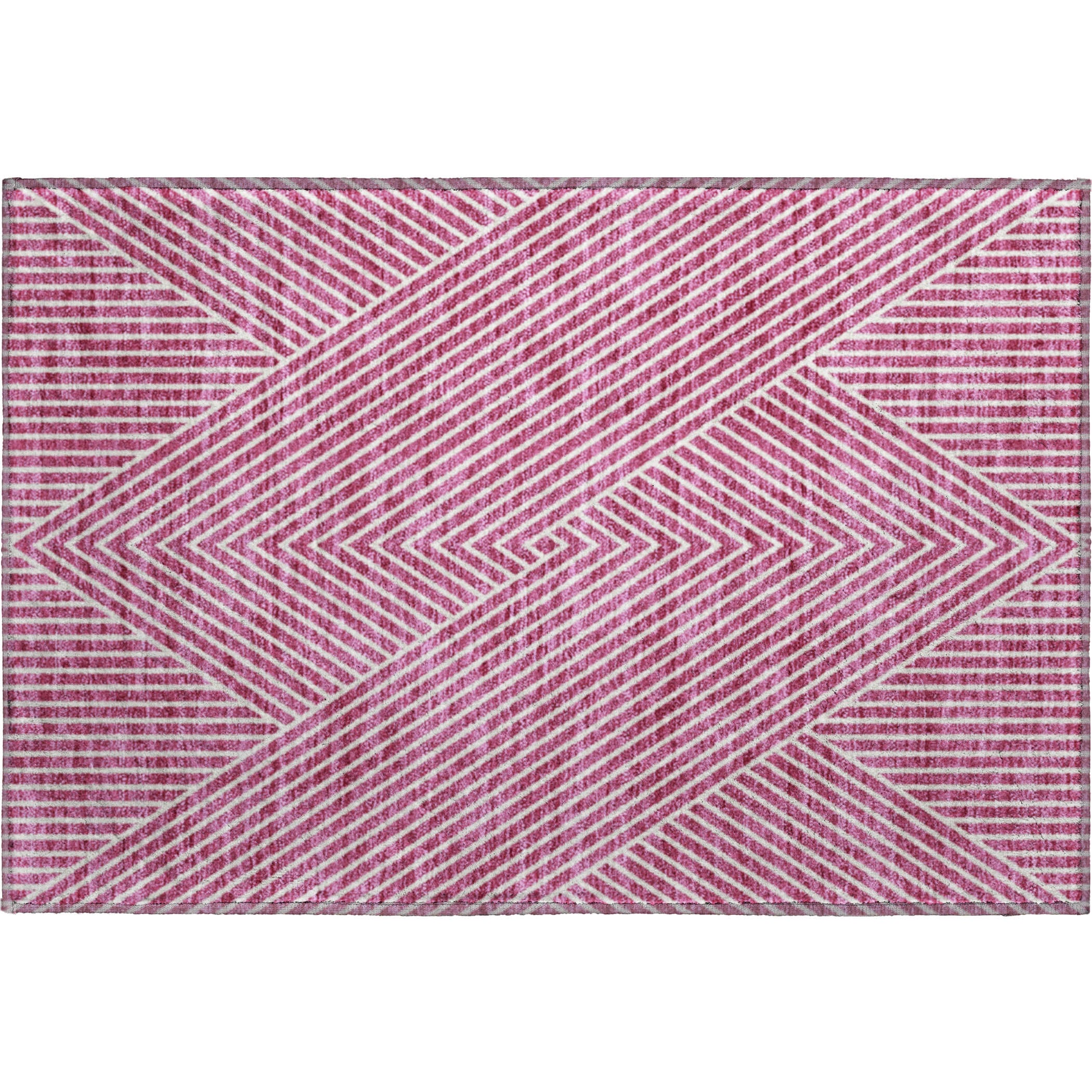 Bern Machine Washable Transitional Blush Pink Rug 1'8" x 2'6" #shape_Rectangle