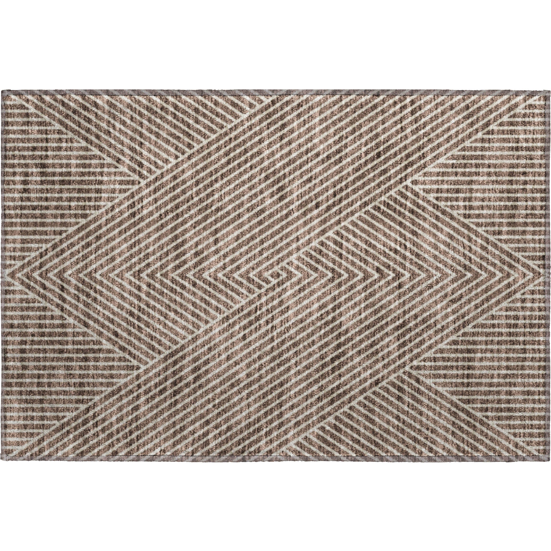Bern Machine Washable Transitional Brown Rug 1'8" x 2'6" #shape_Rectangle