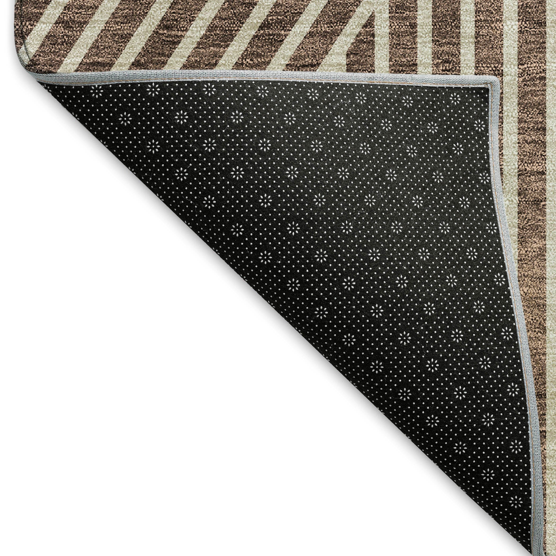 Bern Machine Washable Transitional Brown Rug 1'8" x 2'6" #shape_Rectangle