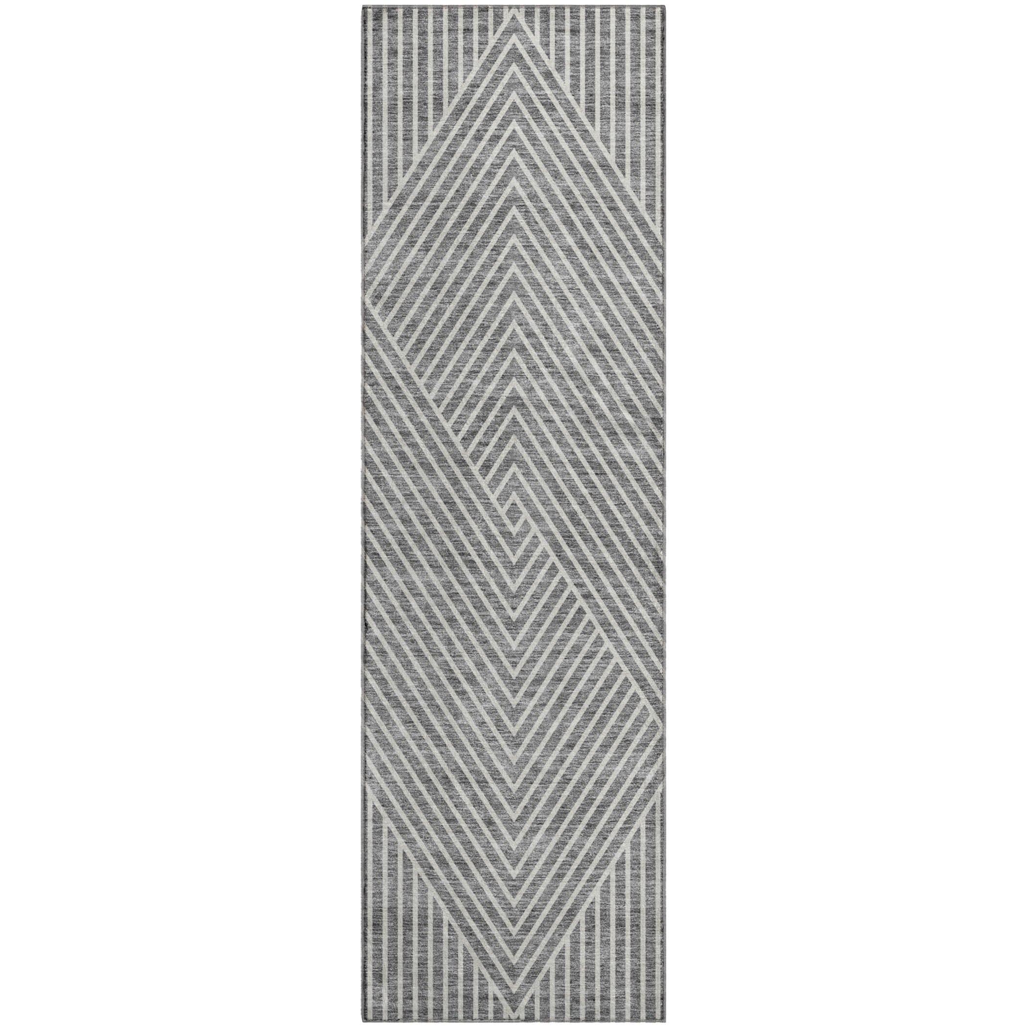 Bern Machine Washable Transitional Gray Rug 2'3" x 7'6" #shape_Runner