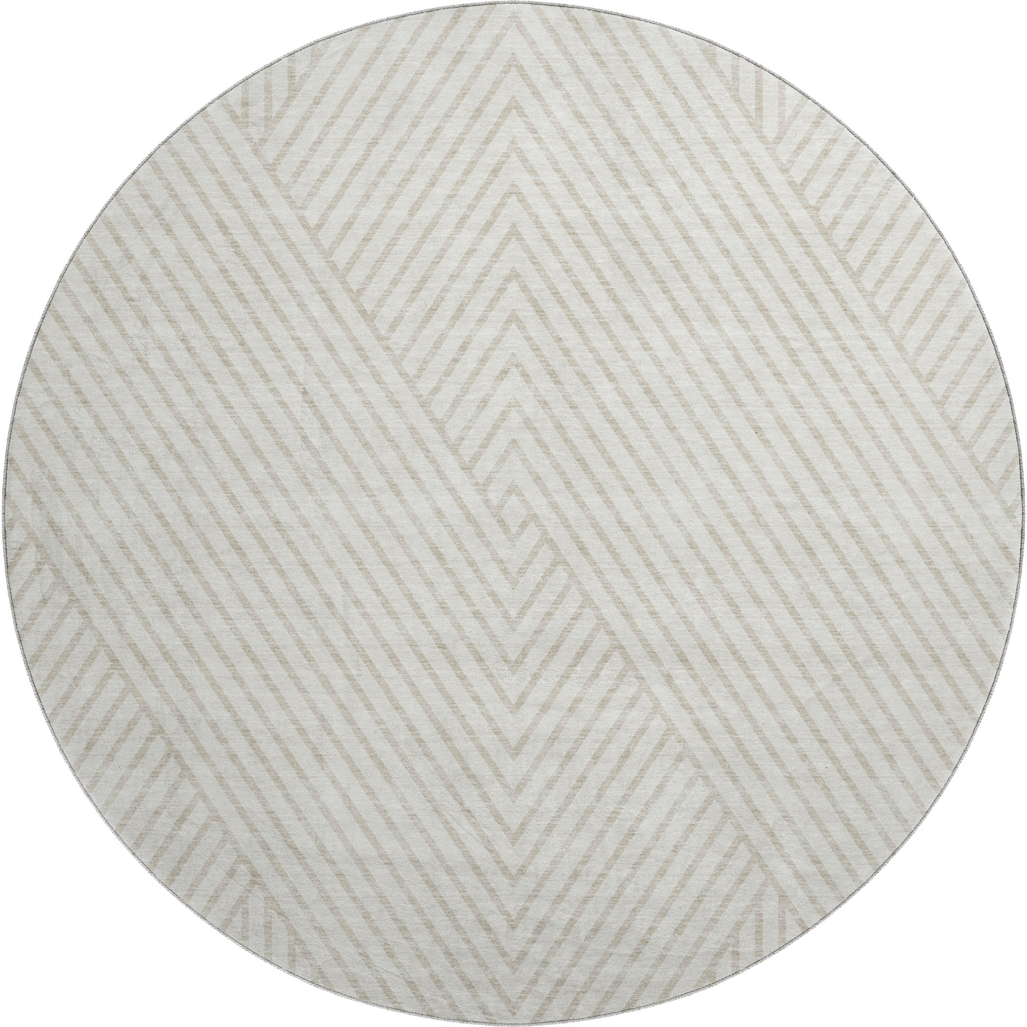 Bern Machine Washable Transitional Ivory Rug 8' x 8' #shape_Round