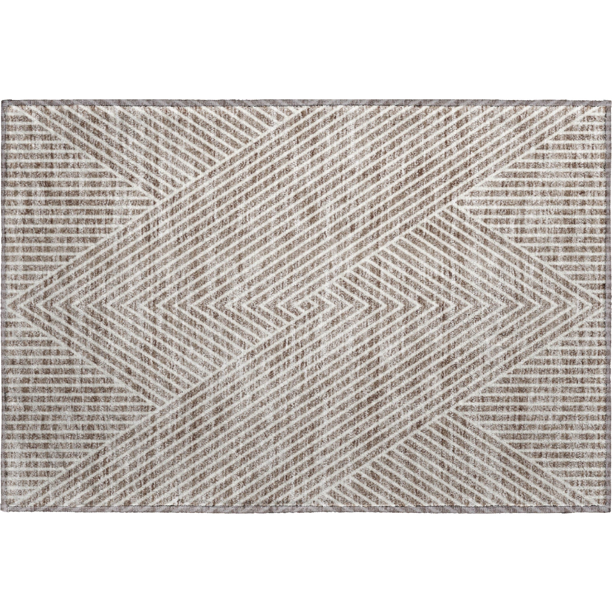Bern Machine Washable Transitional Taupe Brown Rug 1'8" x 2'6" #shape_Rectangle
