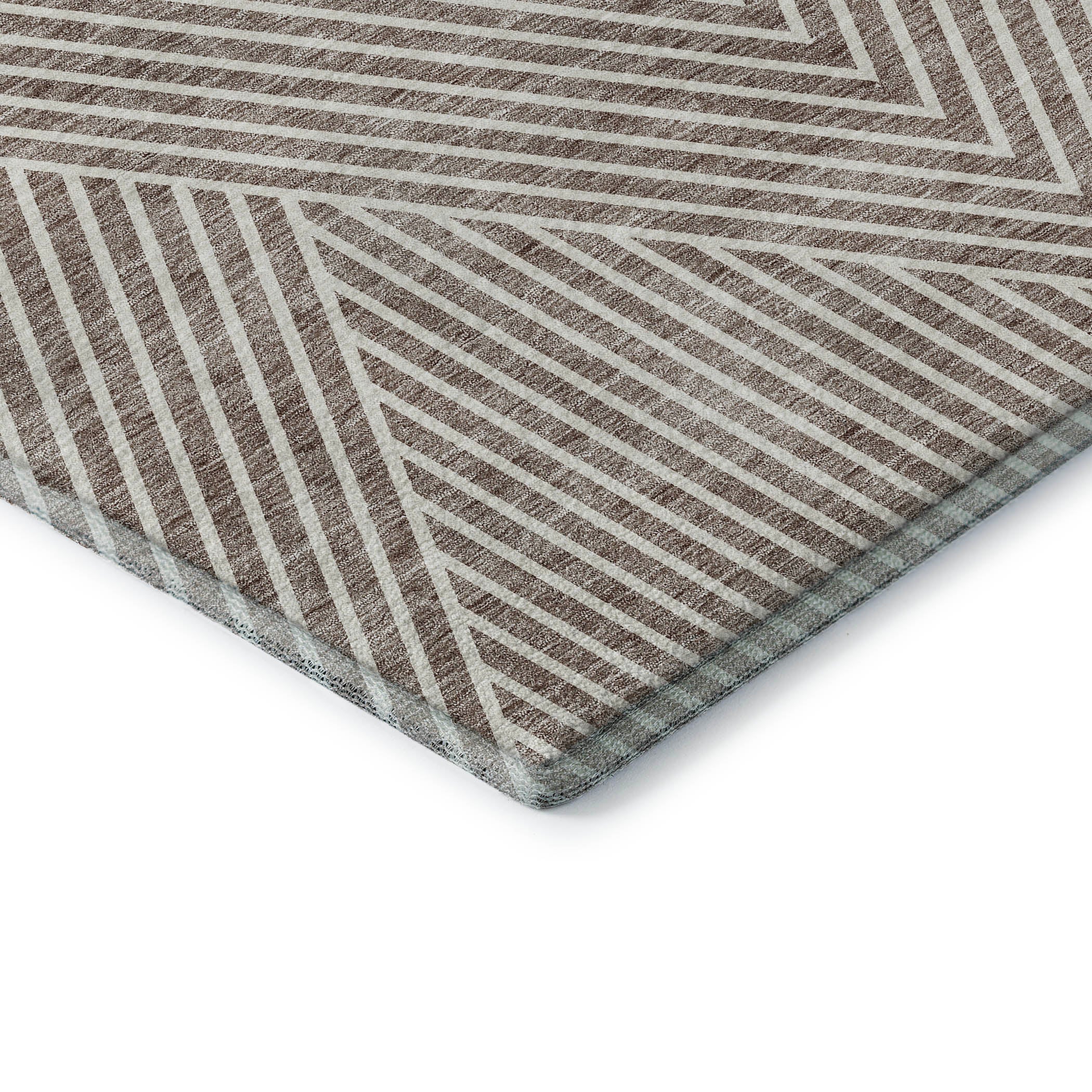 Bern Machine Washable Transitional Taupe Brown Rug 1'8" x 2'6" #shape_Rectangle
