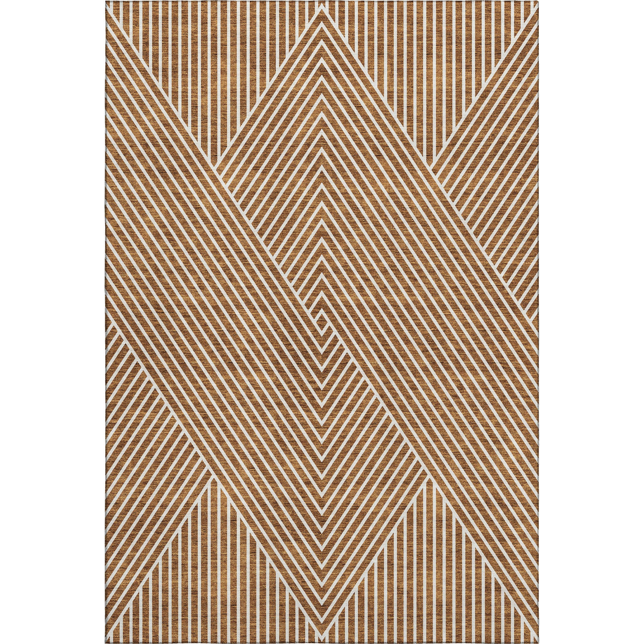 Bern Machine Washable Transitional Terracotta Orange Rug 2'6" x 3'10" #shape_Rectangle
