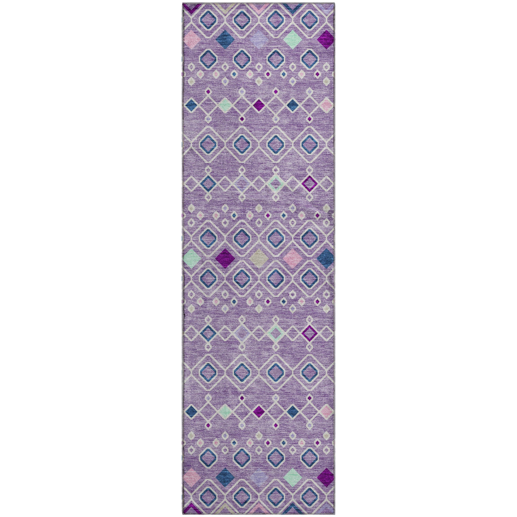 Tallinn Machine Washable Transitional Lavender Purple Rug 2'3" x 7'6" #shape_Runner