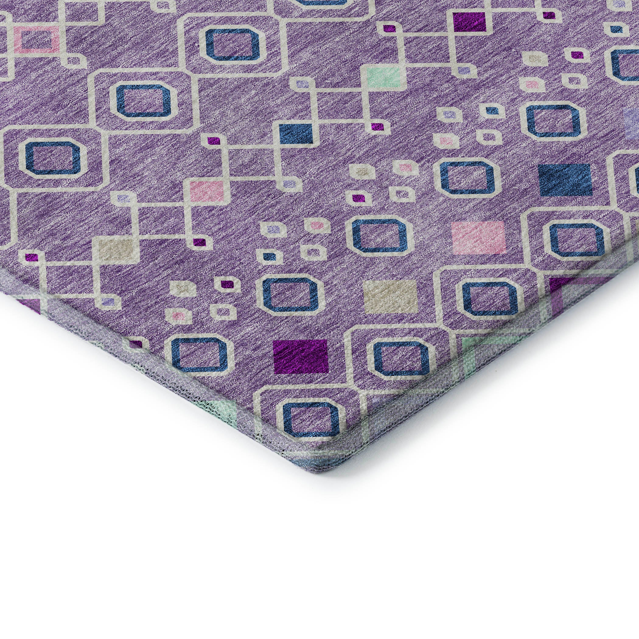 Tallinn Machine Washable Transitional Lavender Purple Rug 1'8" x 2'6" #shape_Rectangle