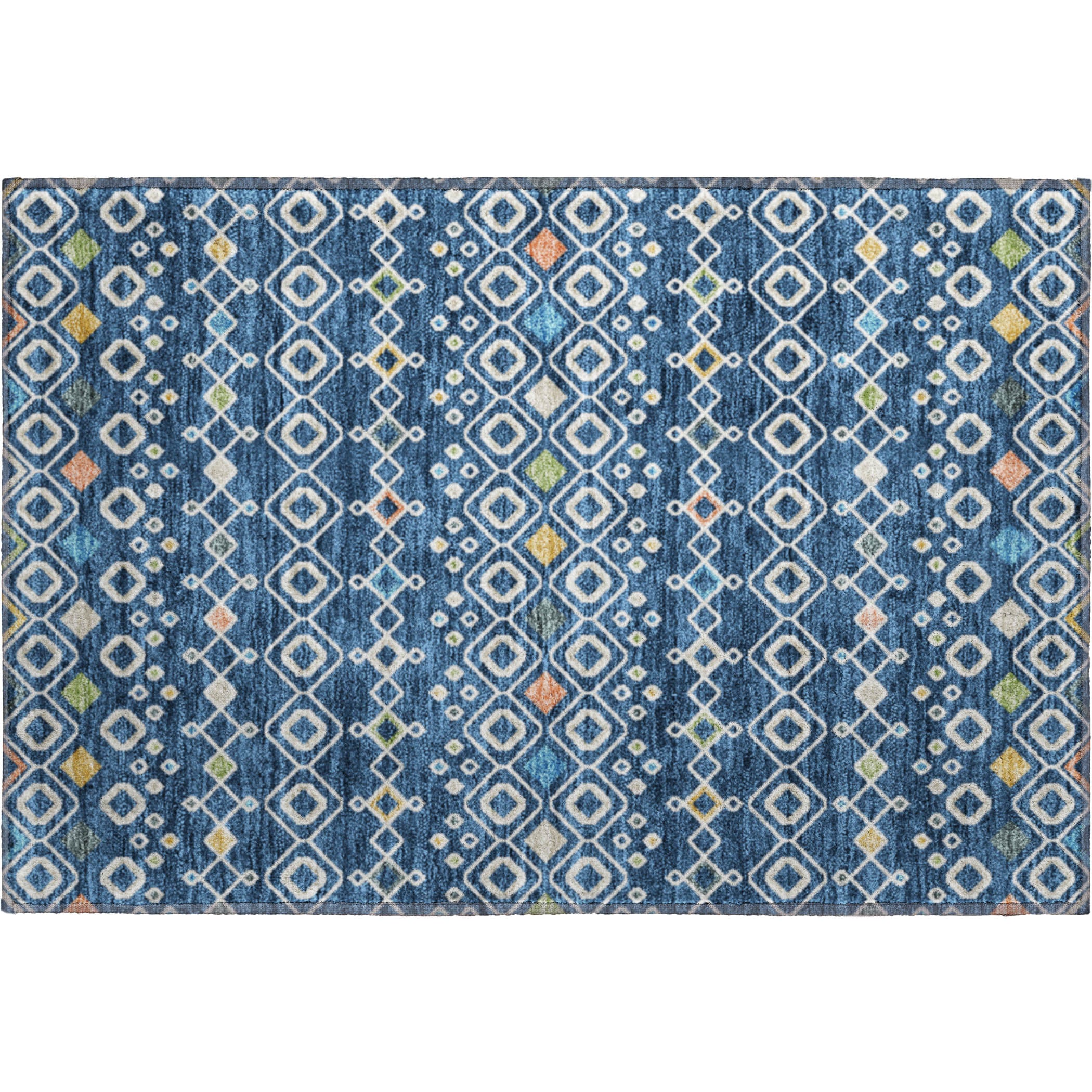 Tallinn Machine Washable Transitional Navy Blue Rug 1'8" x 2'6" #shape_Rectangle
