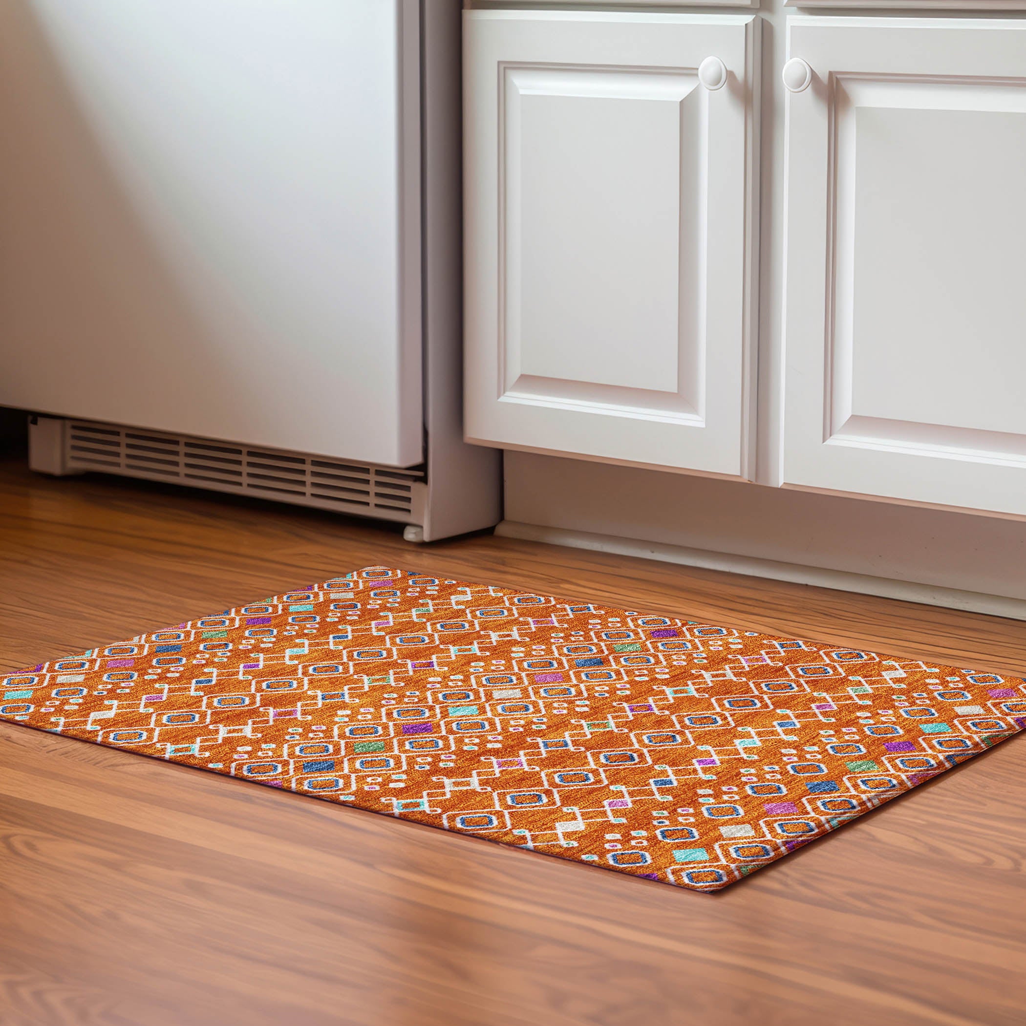 Tallinn Machine Washable Transitional Orange Rug 1'8" x 2'6" #shape_Rectangle