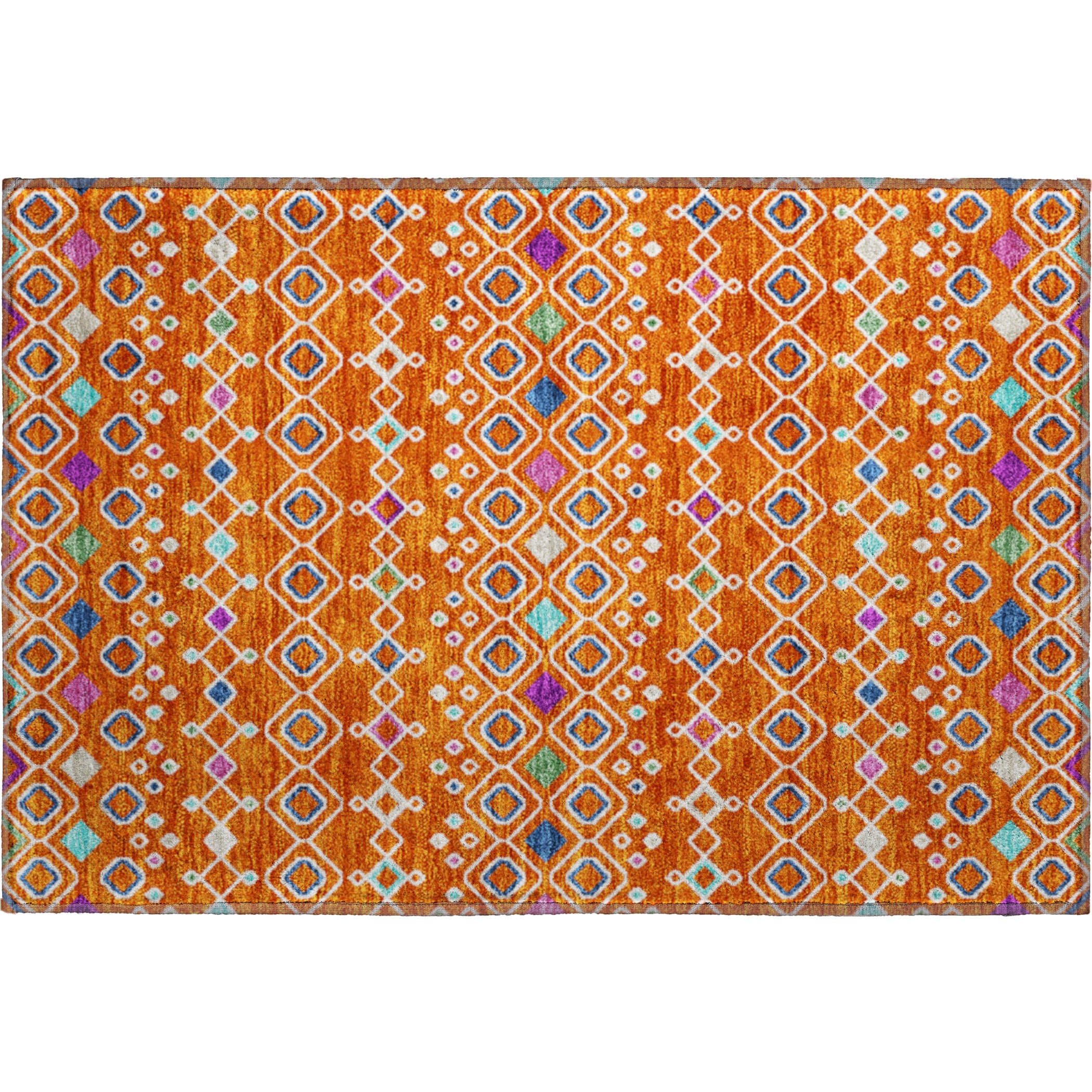 Tallinn Machine Washable Transitional Orange Rug 1'8" x 2'6" #shape_Rectangle